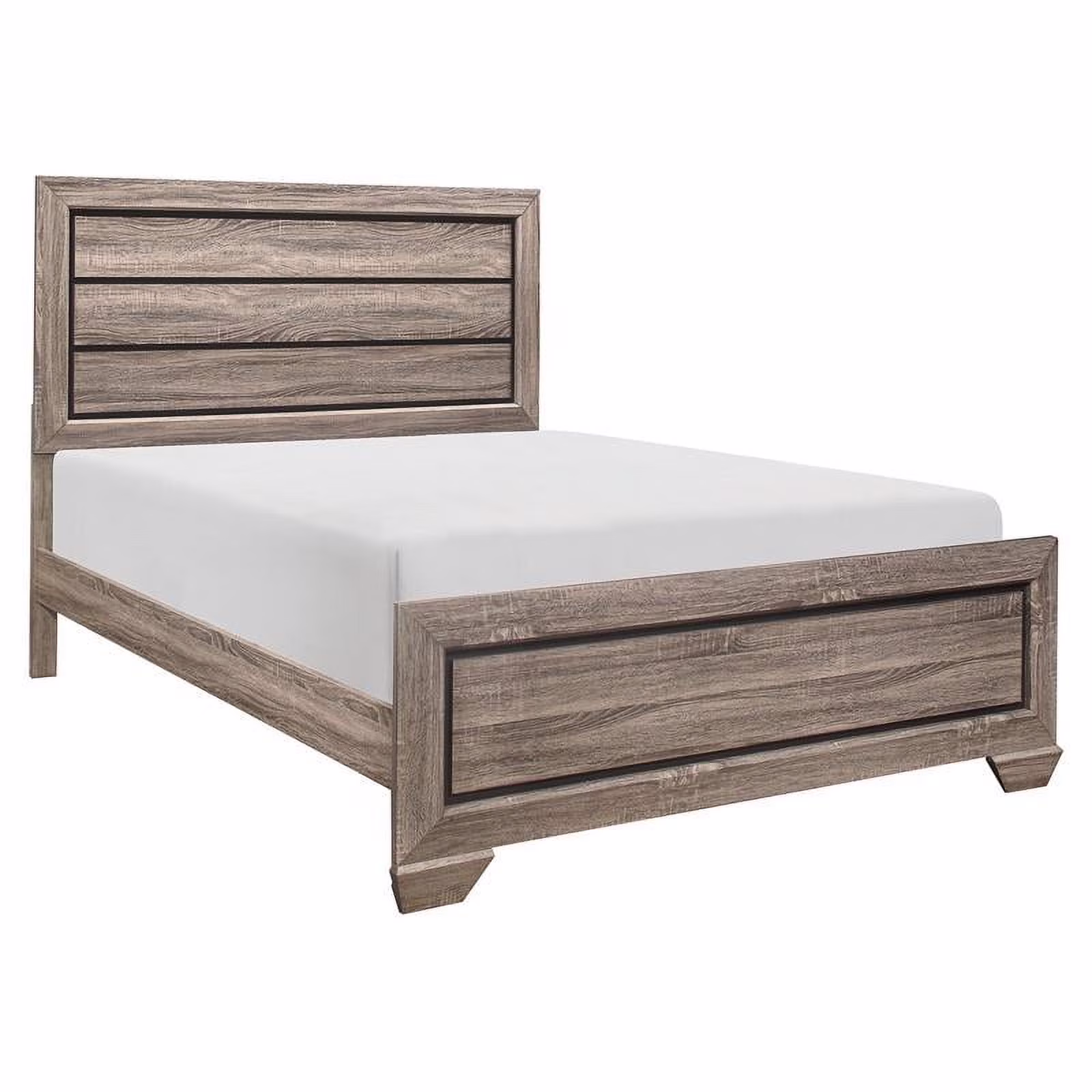 Lexicon Beechnut Contemporary Raised Panel Wood Full Bed in Natural