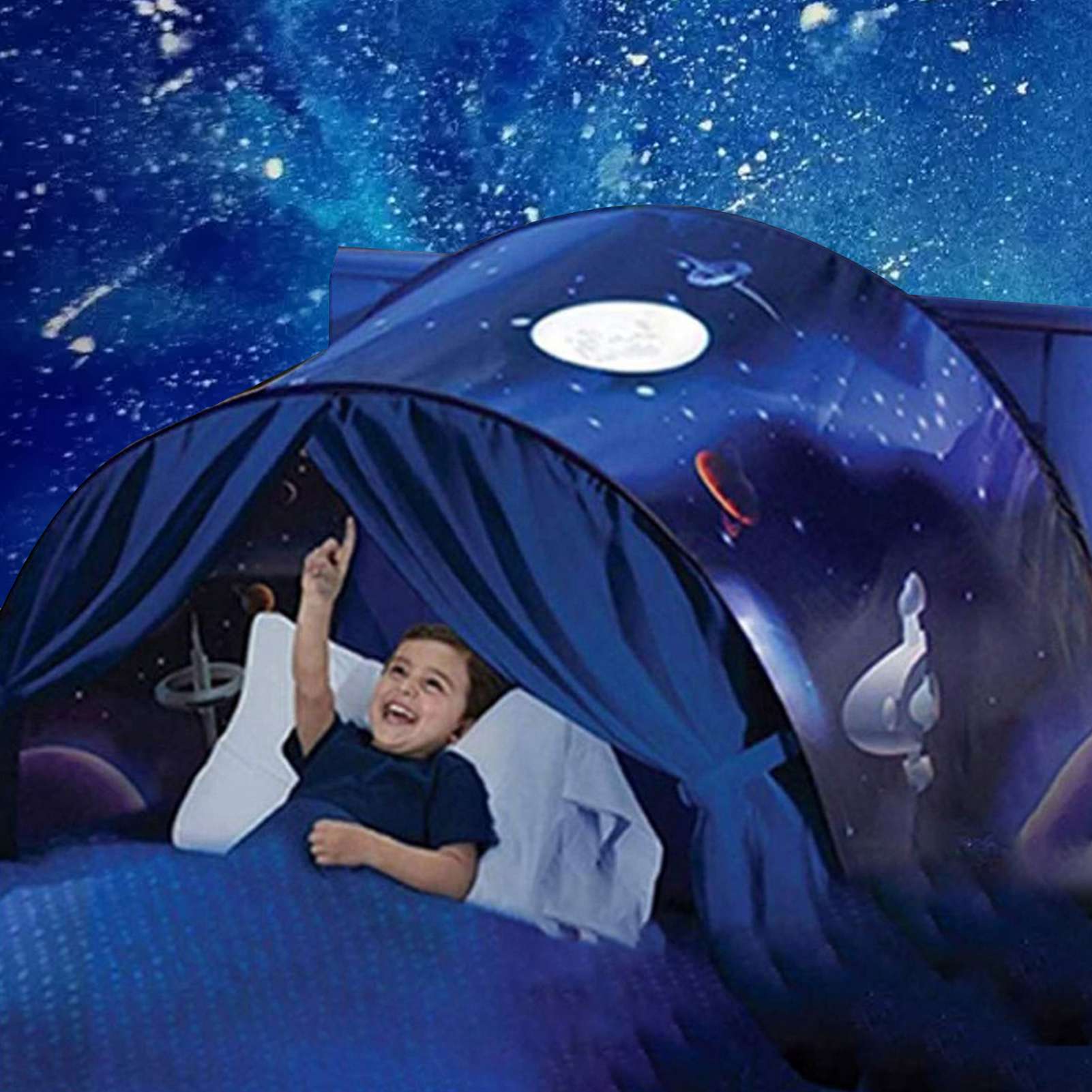 Children Sleeping Tent-Collapsible Starry Sky Tent Children'S Night Sleep Tent Christmas Gift