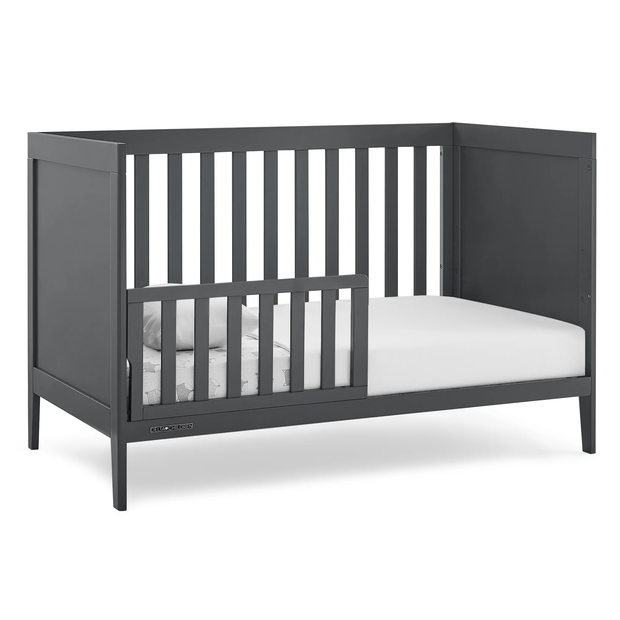 Delta Children Hayes 4-in-1 Convertible Baby Crib - Greenguard Gold Certified, Charcoal