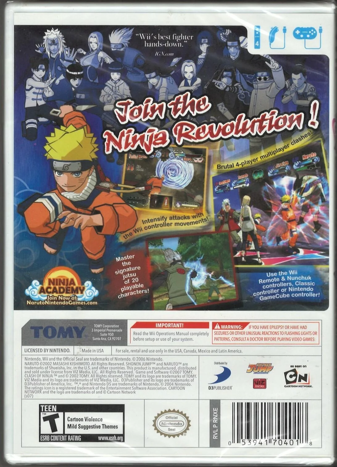 Naruto: Clash of Ninja Revolution WII (Brand New Factory Sealed US Version) Nint