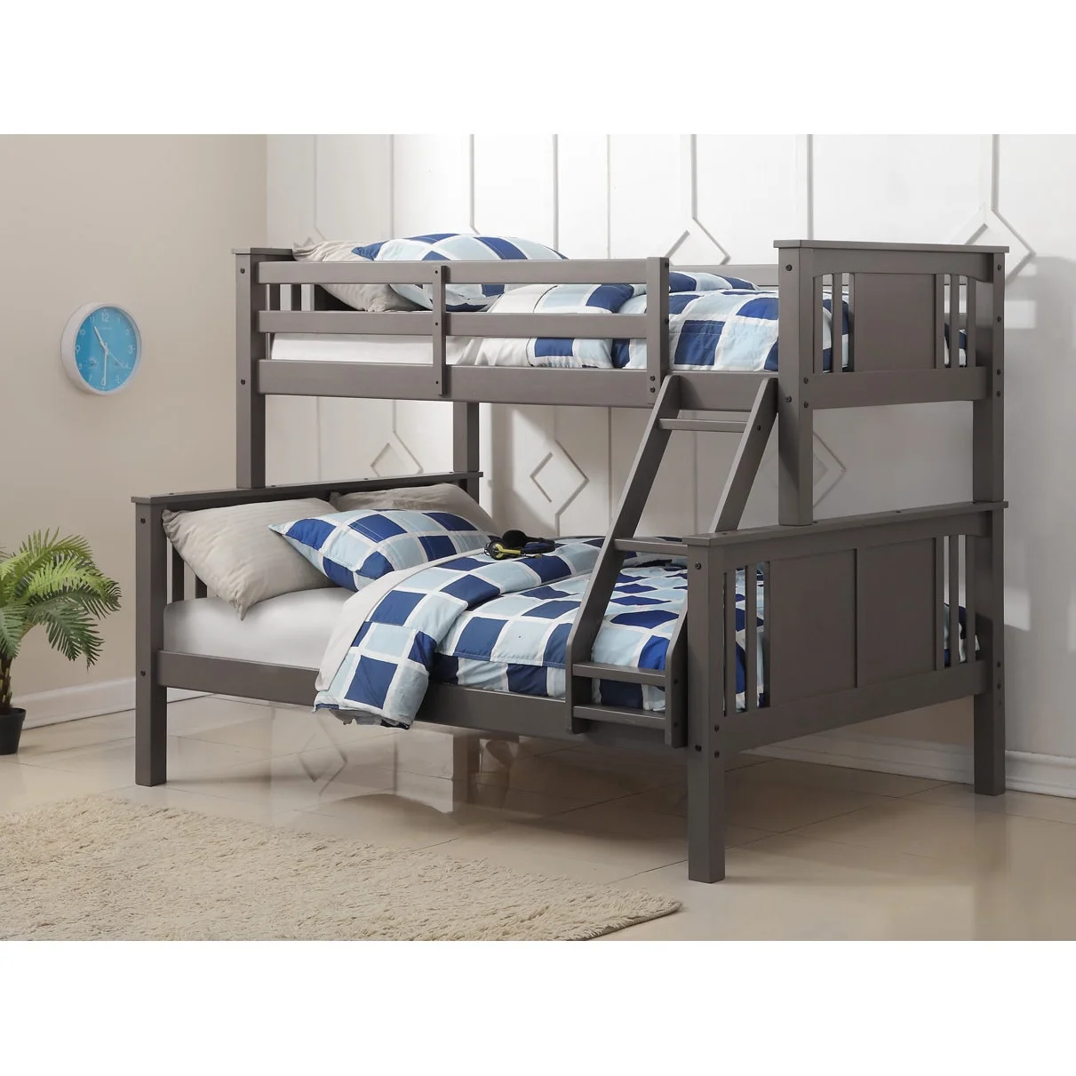 Donco Kids Princeton Wood Bunk Bed Twin-over-full, Slate Gray