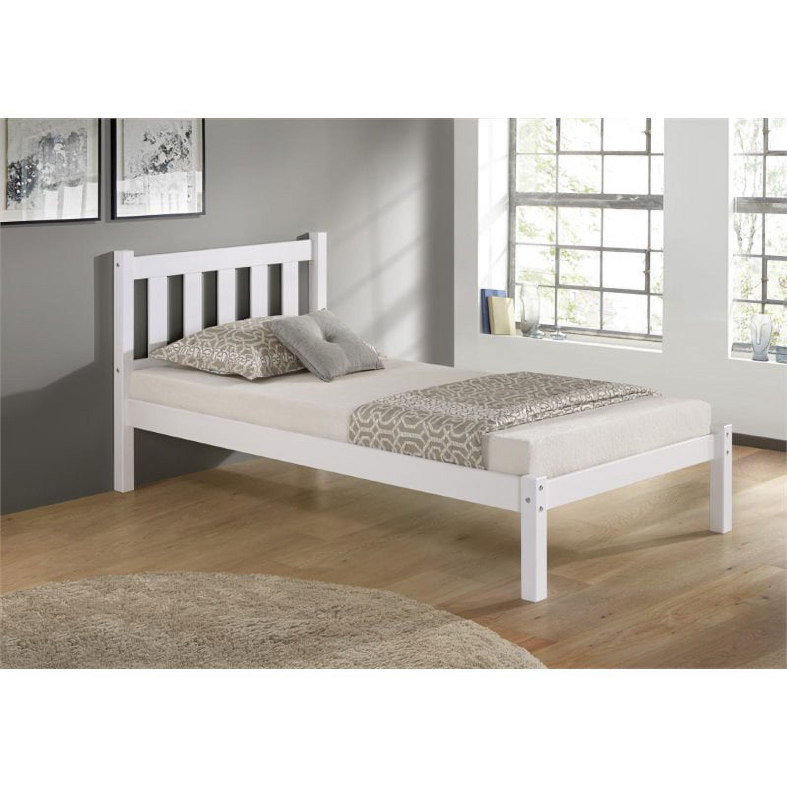 Rosebery Kids Twin Wood Platform Bed in White