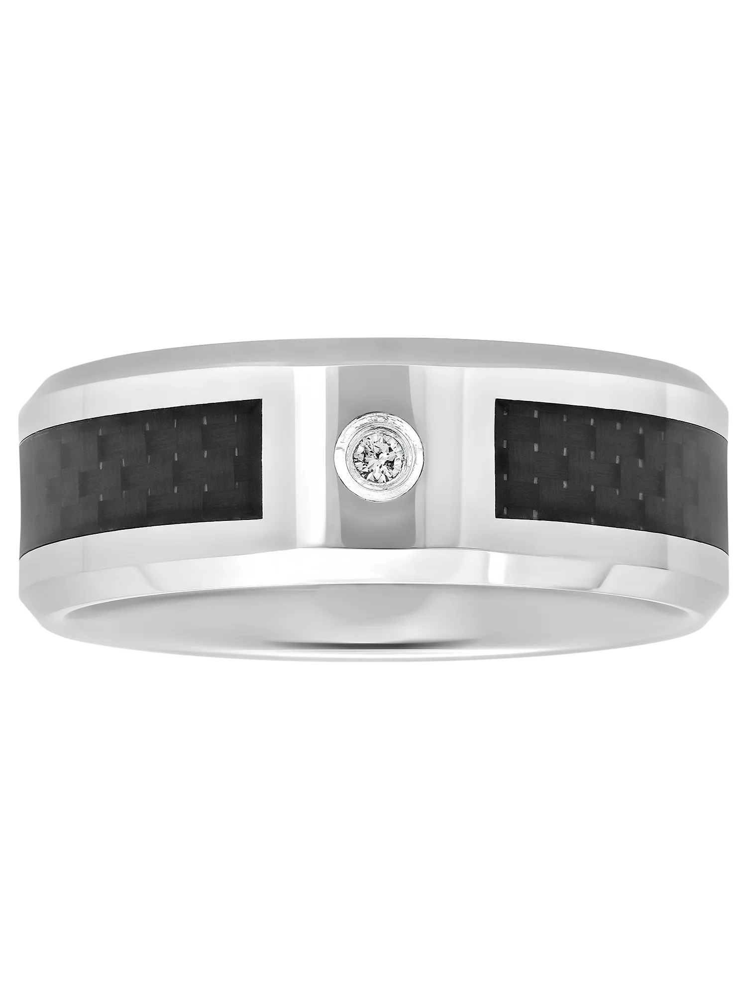 Men's Diamond Accent Ring in Tungsten with Carbon Fiber, 8mm