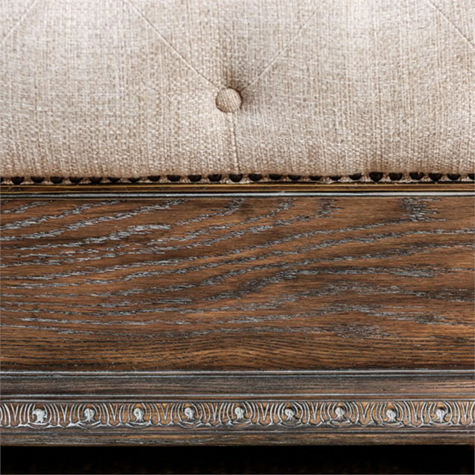 Bowery Hill Transitional Wood Panel Queen Bed in Rustic Natural Tone