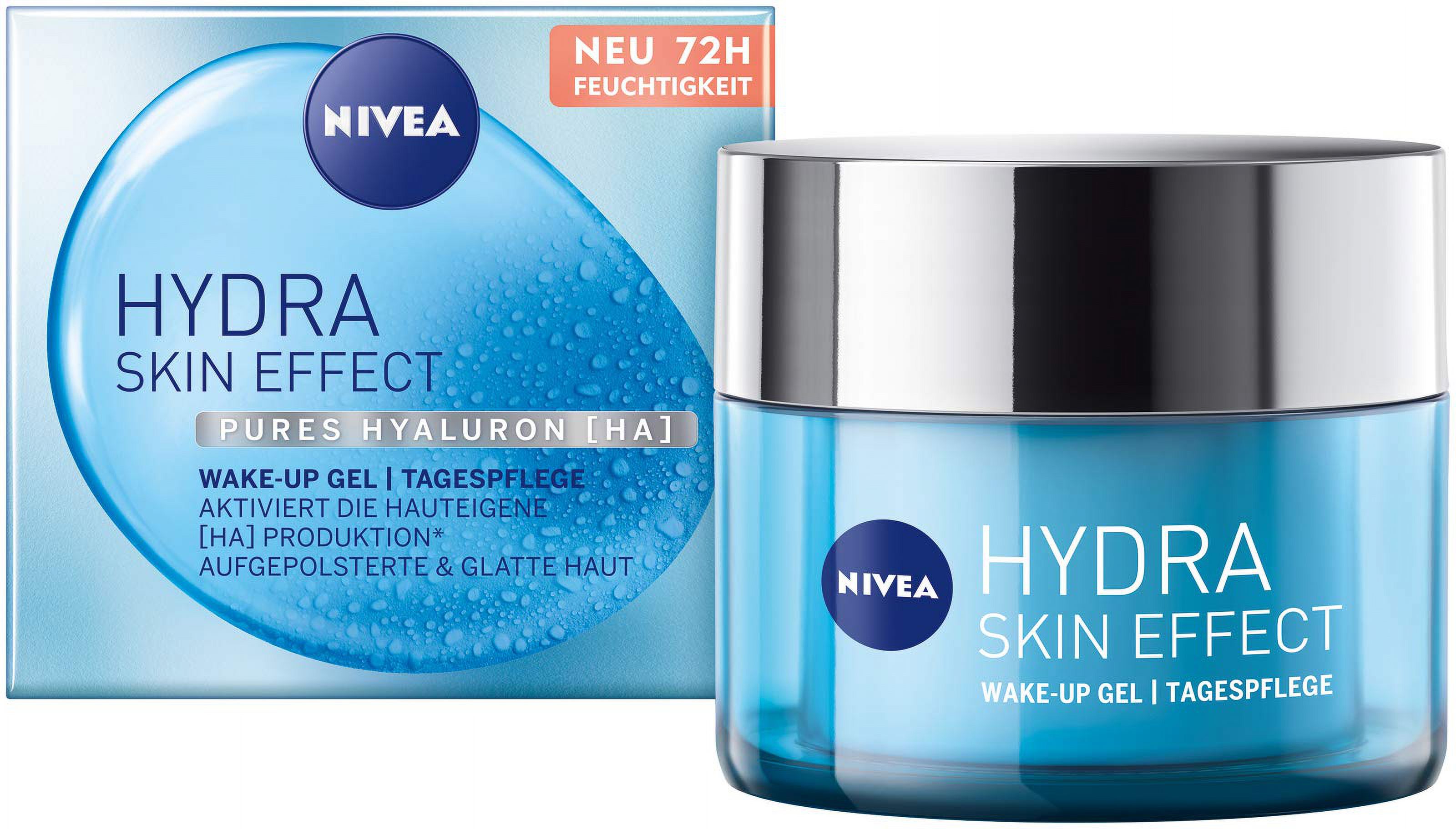 Nivea Hydra Skin Effect Wake-Up Gel (50 Ml), Smooth Day Cream With Pure Hyaluronic Acid For 72H Moisture