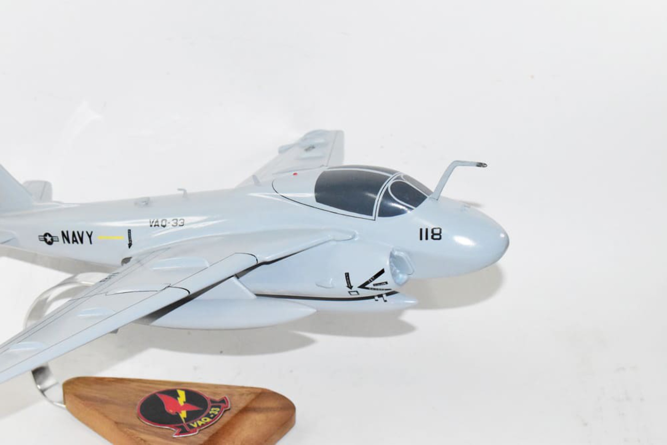 VAQ-33 Firebirds 1992 A-6A Intruder Model, 1/36th Scale, Mahogany, Navy