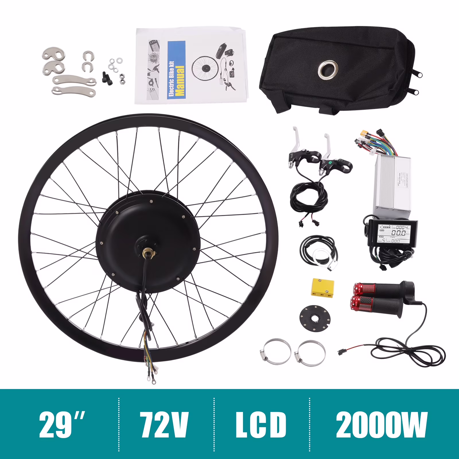 72V 2000W 9-Speed Electric Bicycle Conversion Kit  29