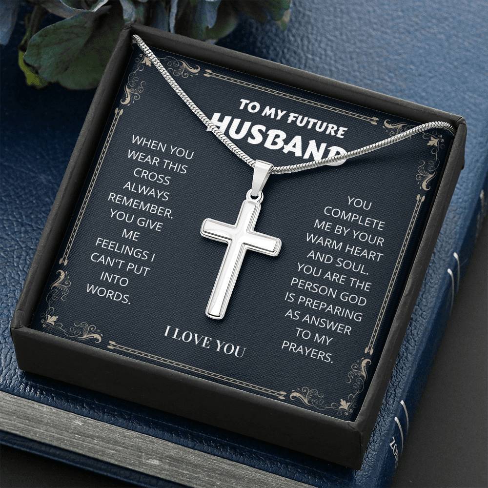 Future Husband - Artisan Cross Necklace, Anniversary, Birthday Gift