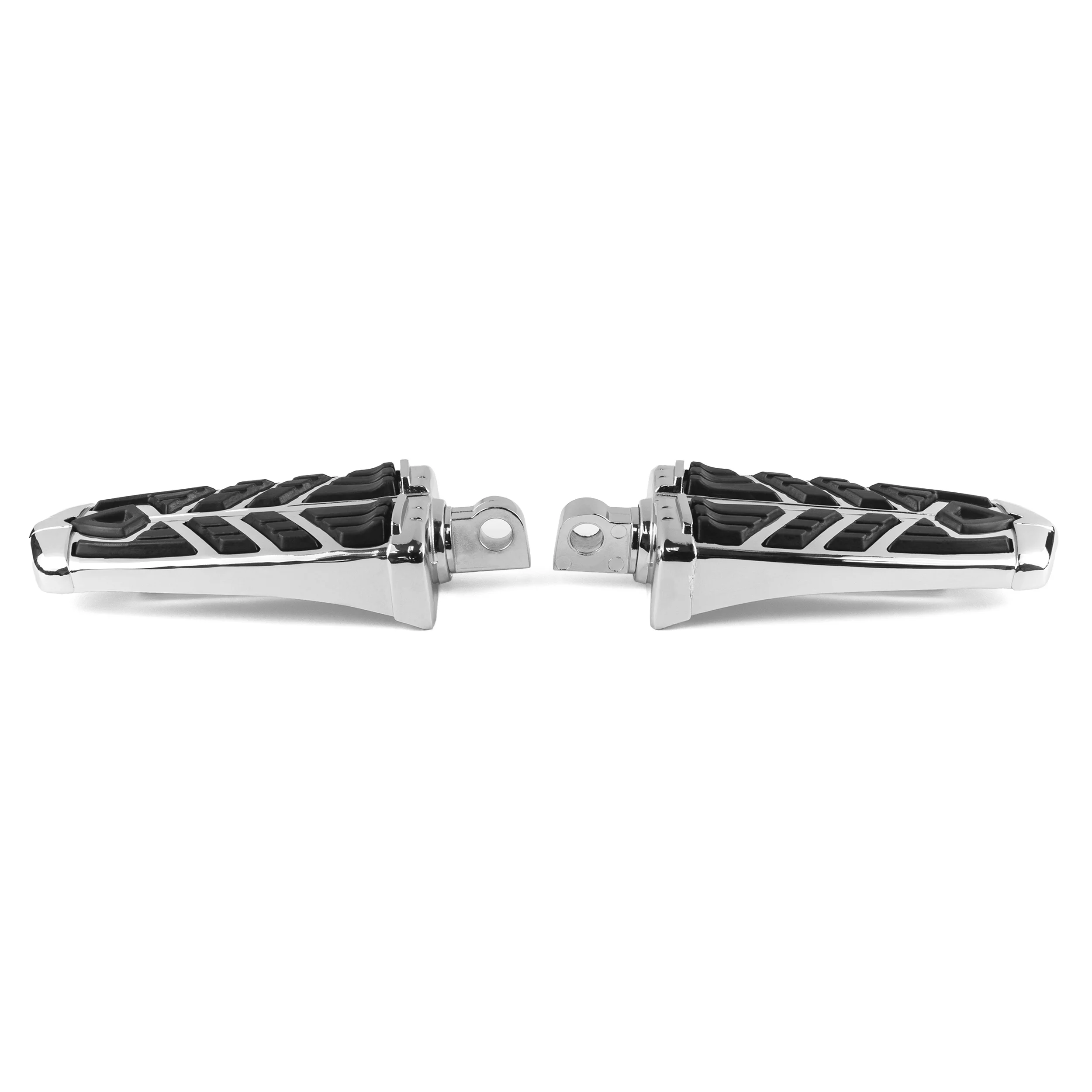 Krator Spear Foot Pegs, Chrome, Foot Control Component, 1 Pair, Compatible with Harley Davidson FLHR Road King 1994-2022