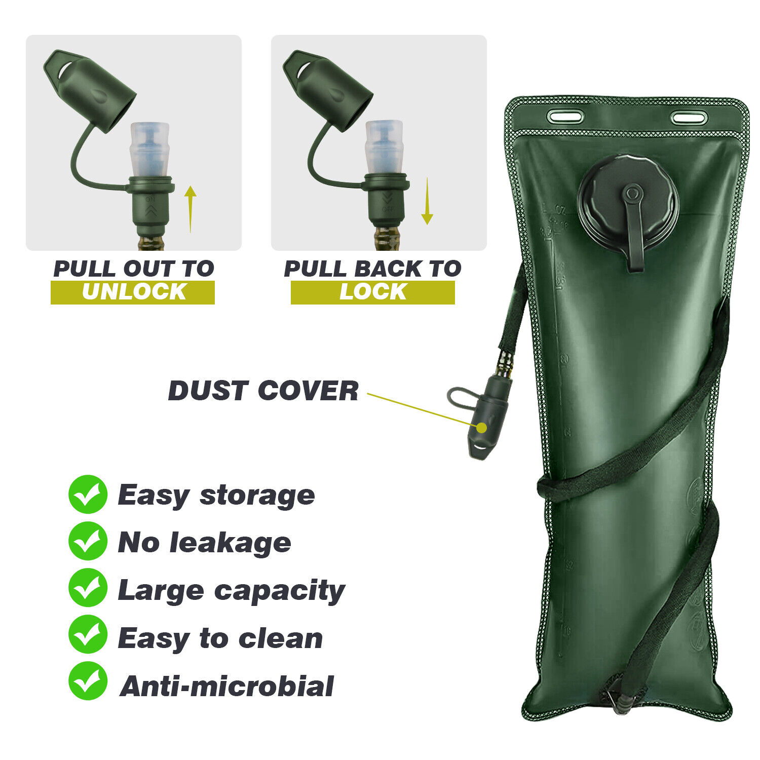 Hydration Pack Backpack with 3L Bladder,Tactical Water Bag Hiking, Biking, USA