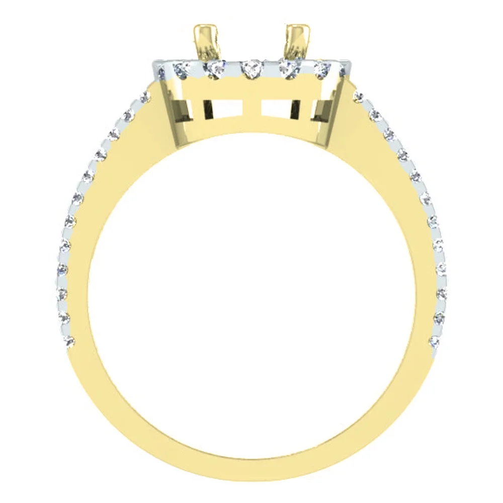 0.50 Carat (ctw) 10K Yellow Gold Round Cut Diamond Ladies Bridal Semi-Mount Split Shank Engagement Ring 1/2 CT (No Cente