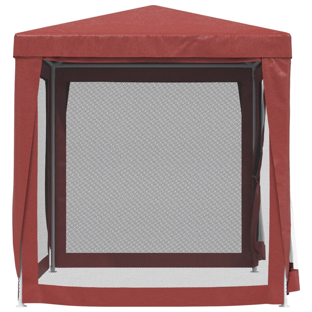 Gecheer Party Tent with 4 Mesh Sidewalls Red 6.6'x6.6' HDPE