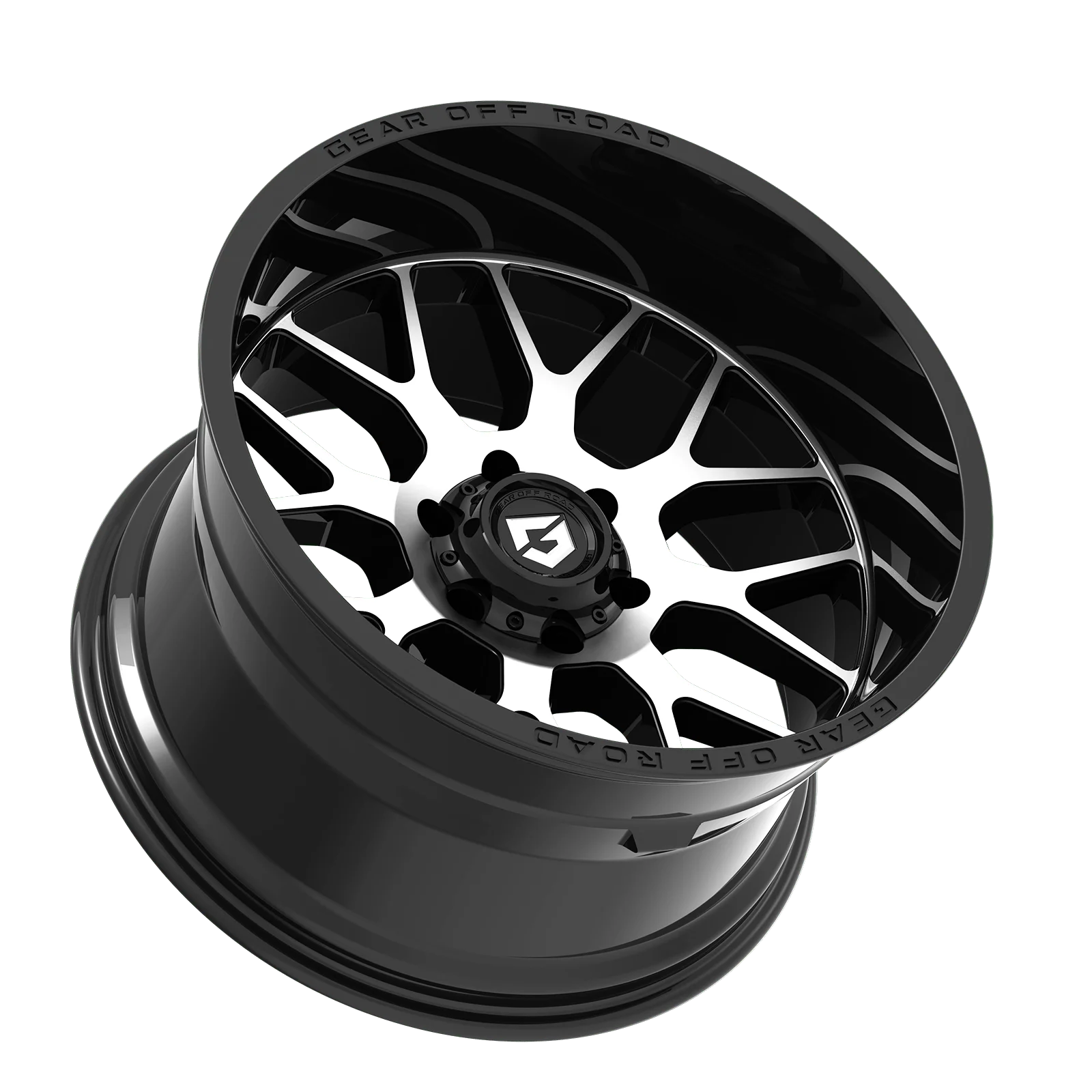 Gear Off Road 763MB RAID 763MB-2108712 20X10 8X170 (-12) G/A 763MB Raid (HB 125.2) Gloss Black with Machined Face & Lip Logo A258965