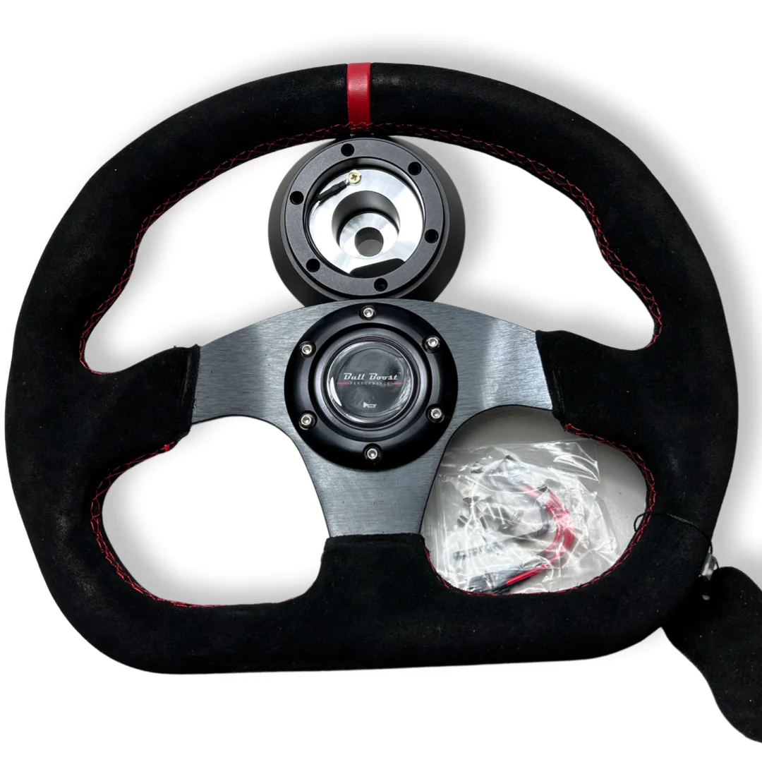 Suede Steering Wheel + Short Hub Adapter Kit For Toyota Camry Corolla Tacoma