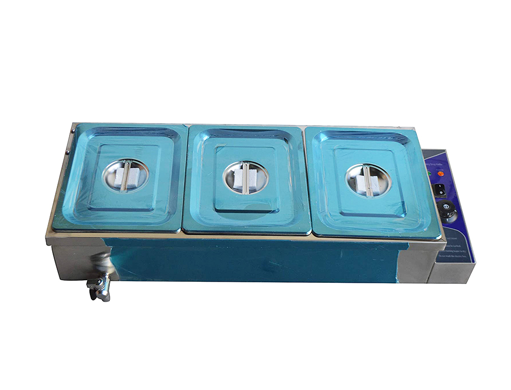 INTBUYING 3 Pan Large Capacity Bain Marie Food Warmer Stainless Steel Steam Table Restaurant Canteen