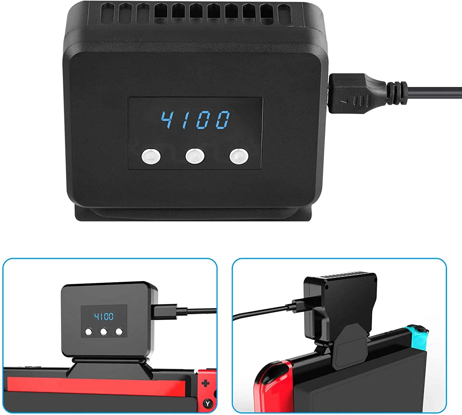 Switch Cooling Fan, Cooling Fan for Nintendo Switch, Dock Set Temperature Display Cooler for NS Original Docking