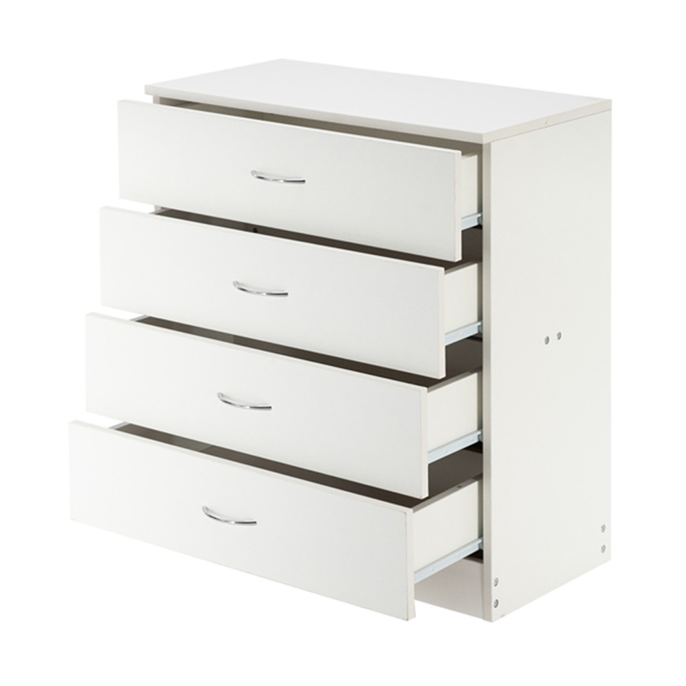 JFY  MDF Wood Simple 4-Drawer Dresser White