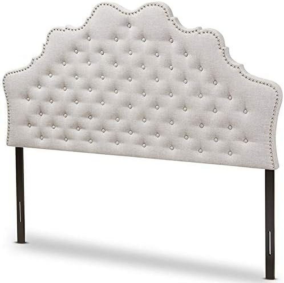 Hilda Tufted King Panel Headboard In Grayish Beige