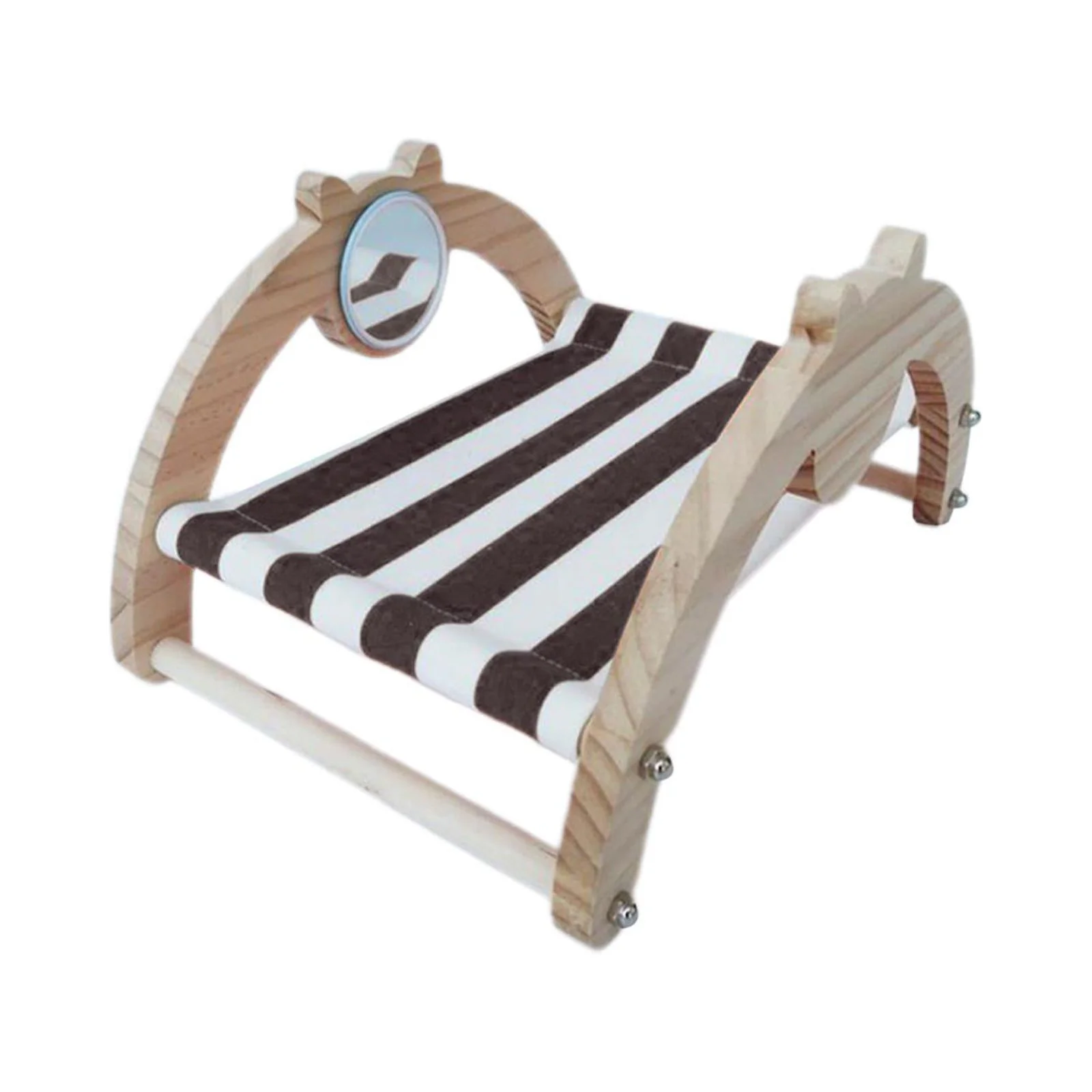 Cat Hammock Bed Cat Lounge Chair Floor Standing Large Furniture Pet Cot Cooling Bed Cats Raised Bed for Dogs Indoor Cats Puppy Brown with Mirror