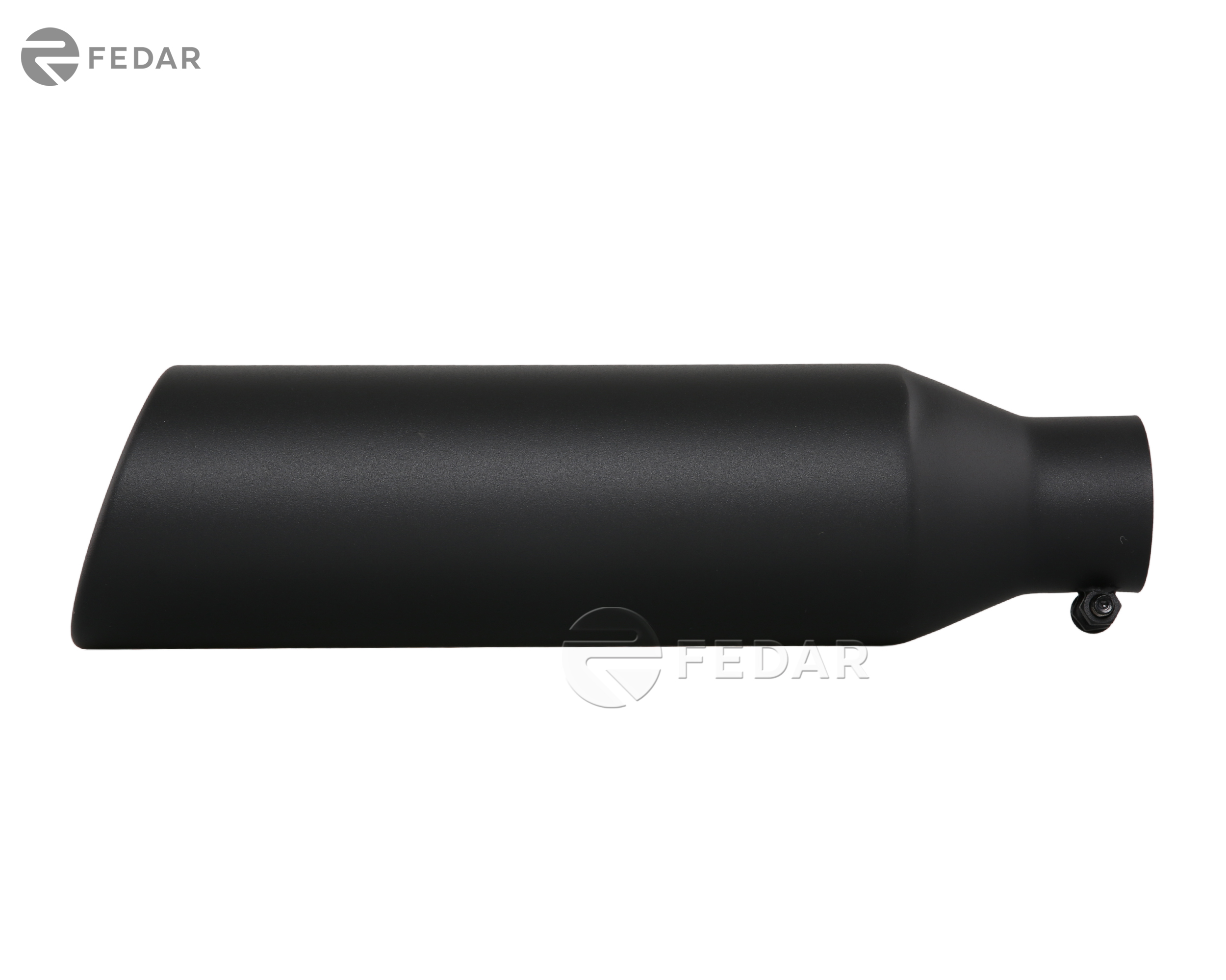 Fedar Black 2.5 Inlet 4 Outlet 15 Long Rolled End Angle Cut Truck Exhaust Tip Pipe