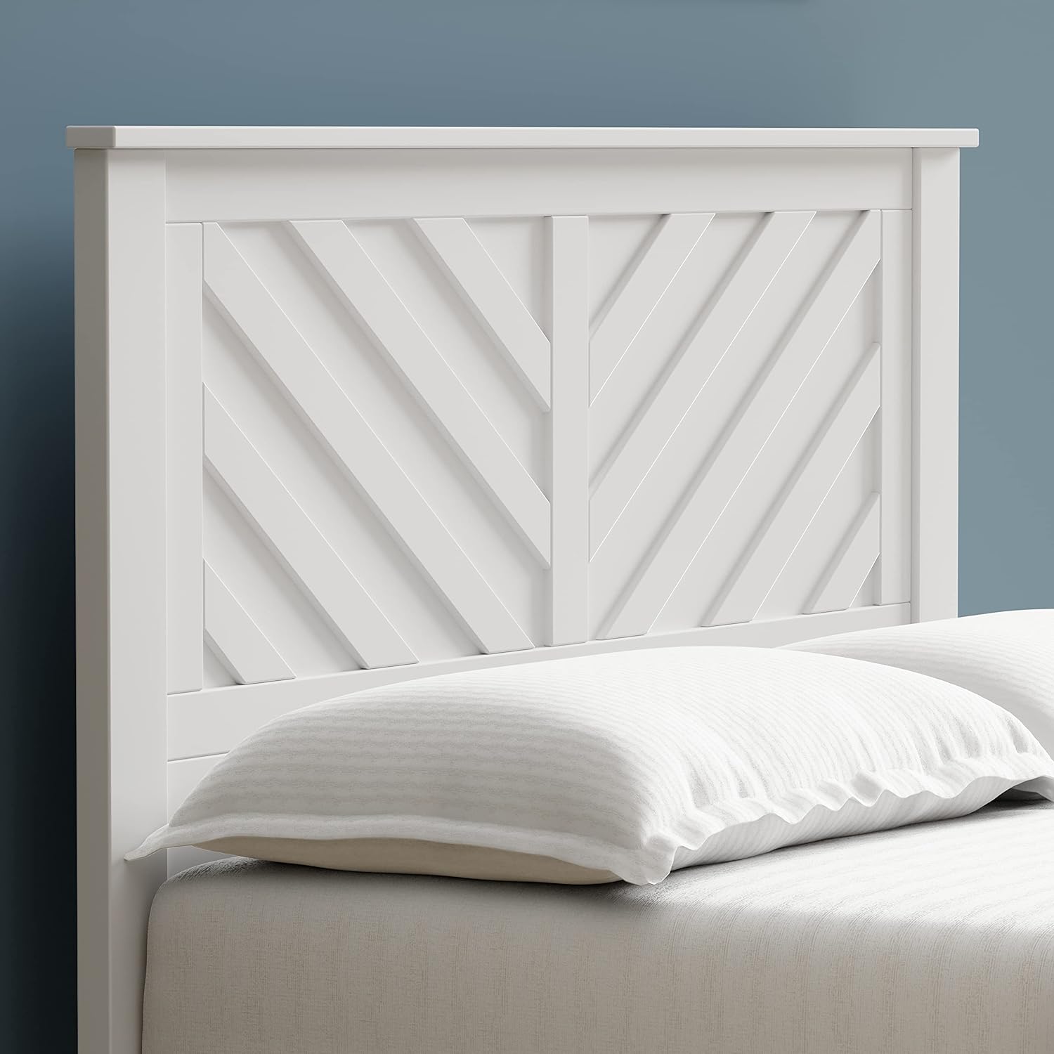 Laferme Wood Panel Headboard In White - Full Size