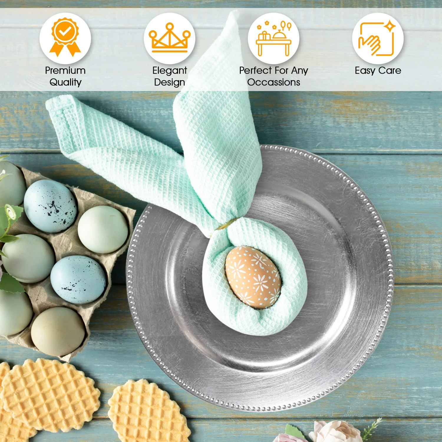 24 Pack | Silver Beaded Plastic Charger Plates