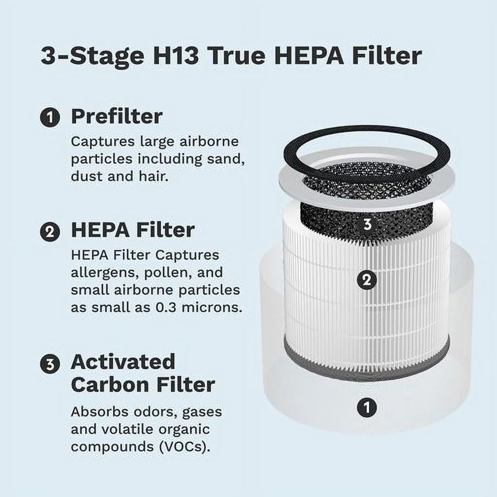 DH Lifelabs Sciaire + HEPA Air Purifier | Ions Actively Clean & Deodorize Air | Eliminates 99.97% of Bacteria & Viruses | H13 HEPA Purifier Filter for Allergies Pets | Large Room Home | White
