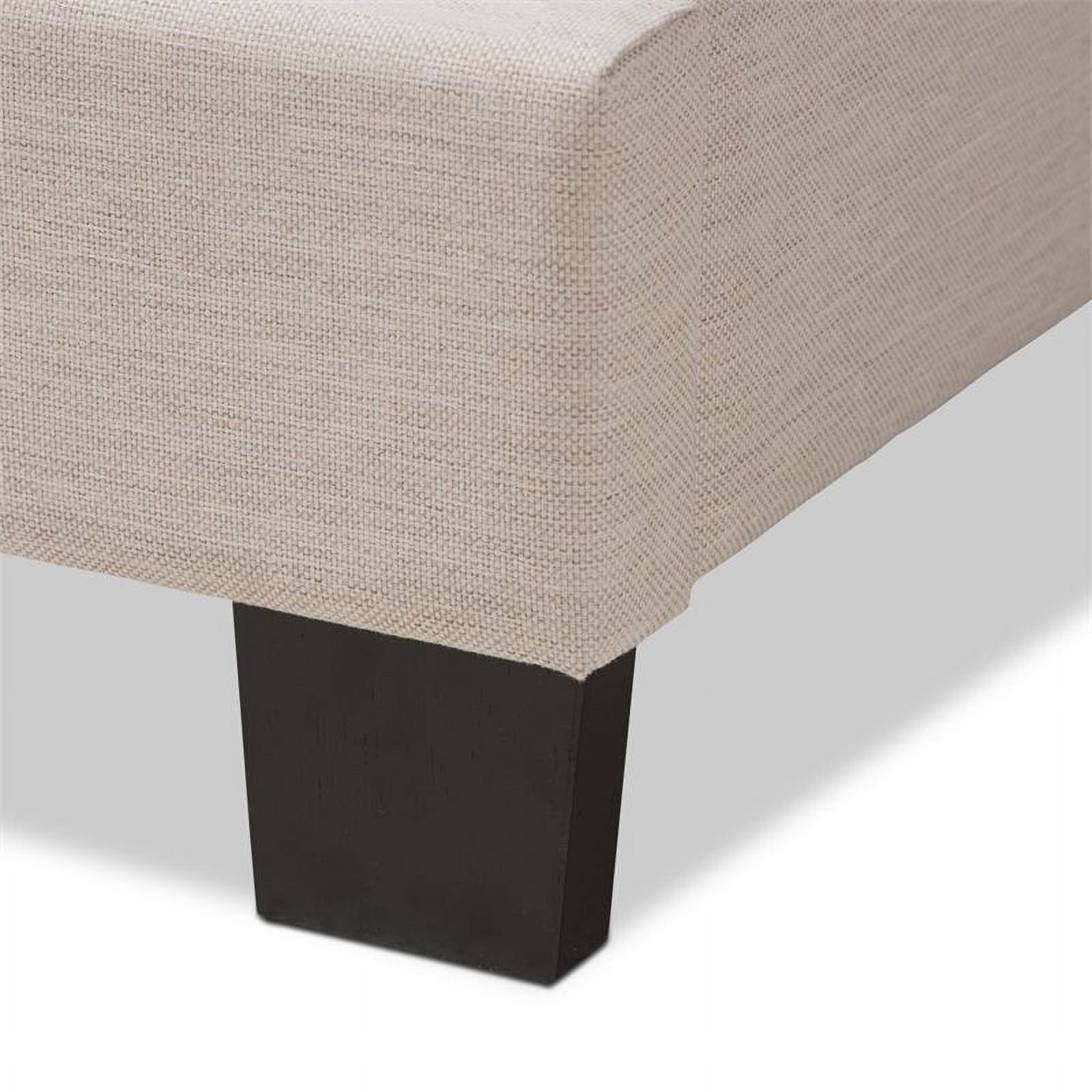 Bowery Hill Nailhead Upholstered King Bed in Light Beige