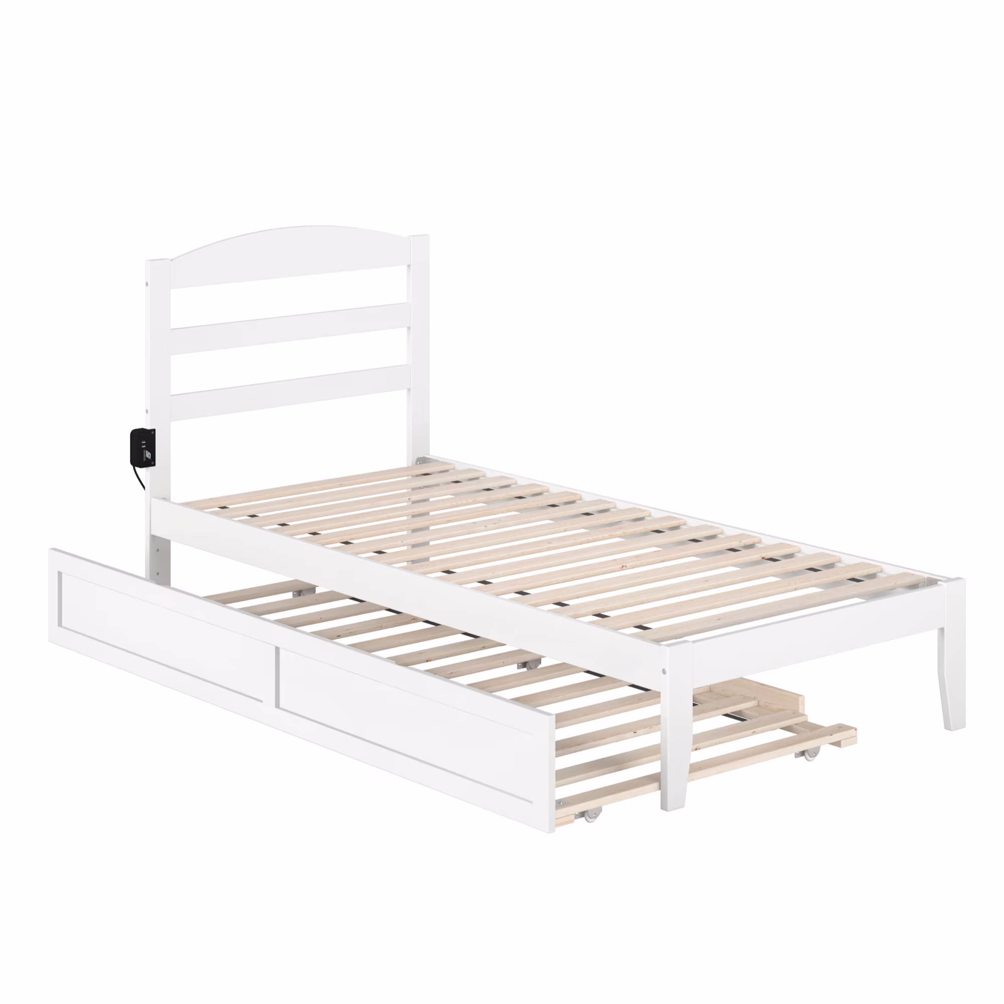 AFI Warren Solid Wood Traditional Twin Bed w/ Twin Trundle in White