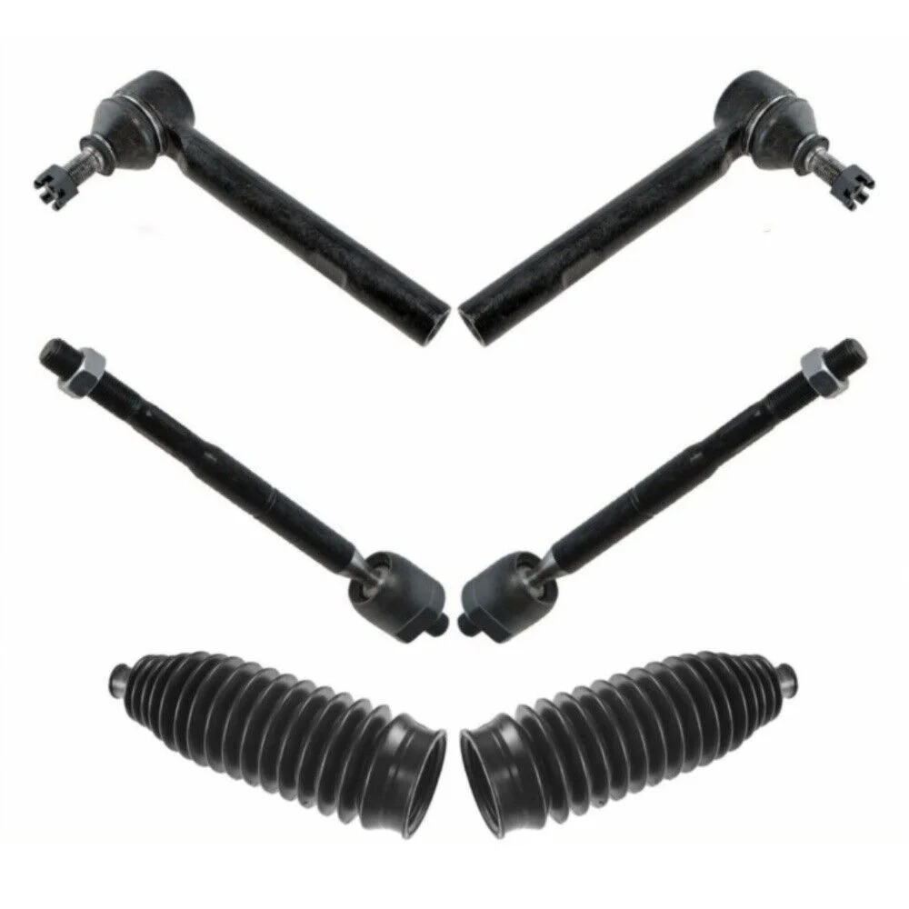6-pc Steering Kit Inner Outer Tie Rods w/ Boots Bellows For Lexus Toyota