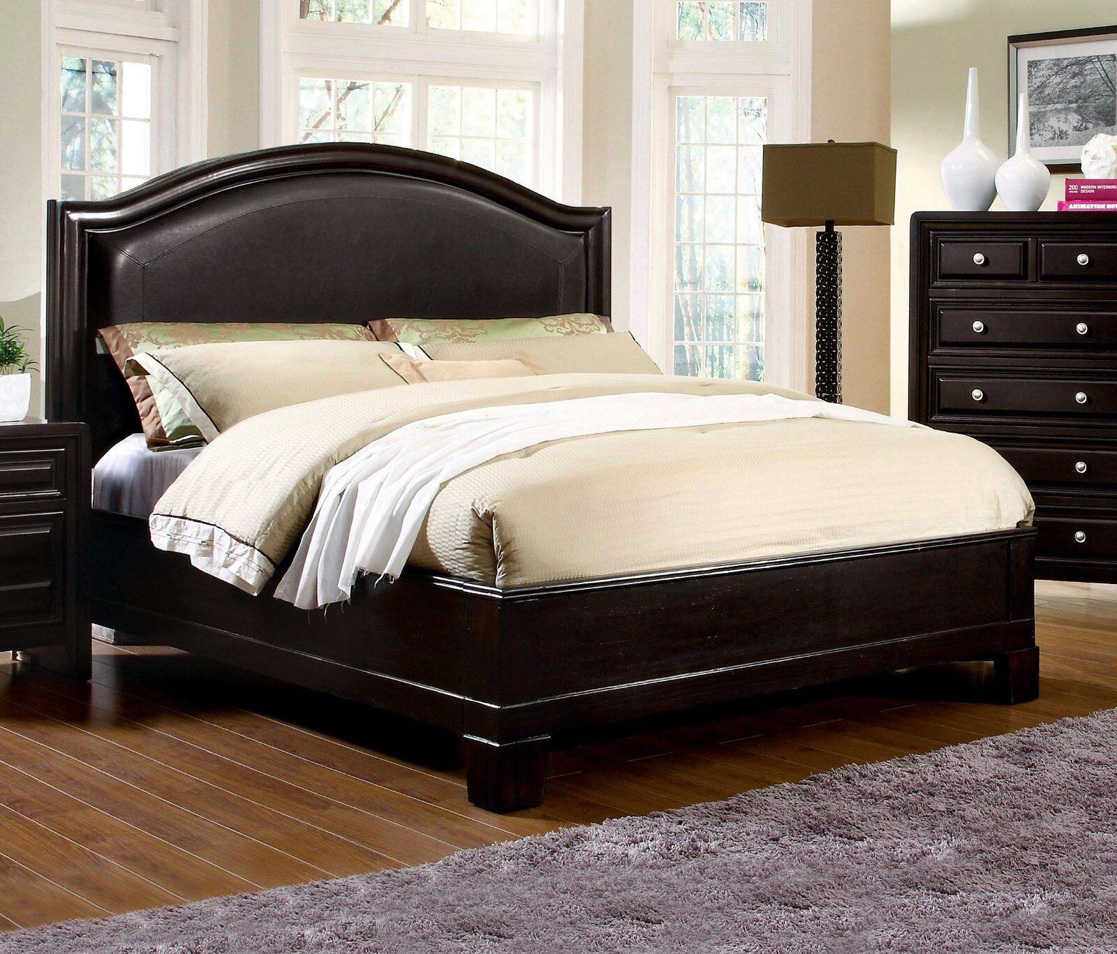 Transitional Espresso Solid Wood King Bedroom Set 5pcs FOA CM7058-EK Winsor