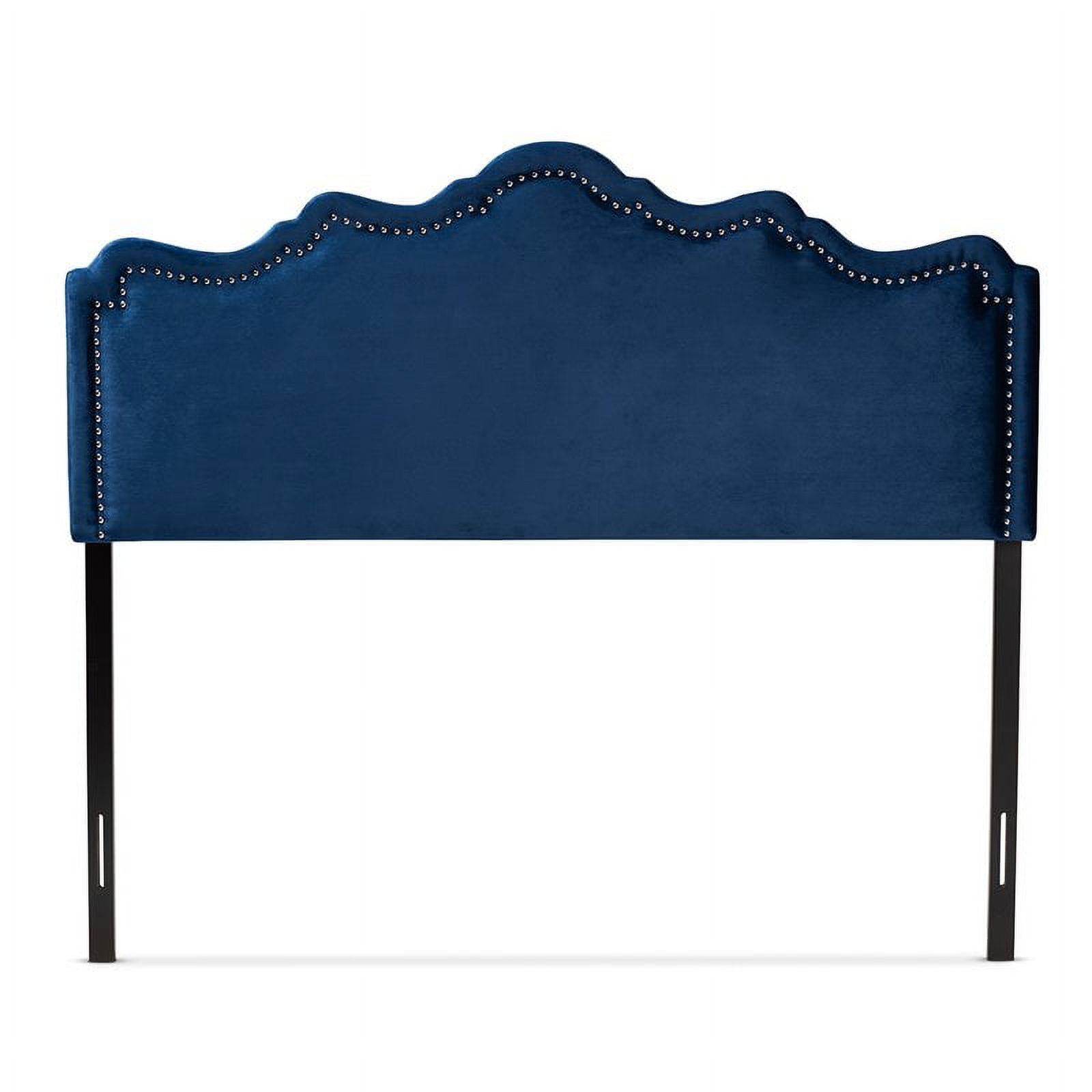 Bowery Hill Contemporary Velvet King Headboard in Royal Blue