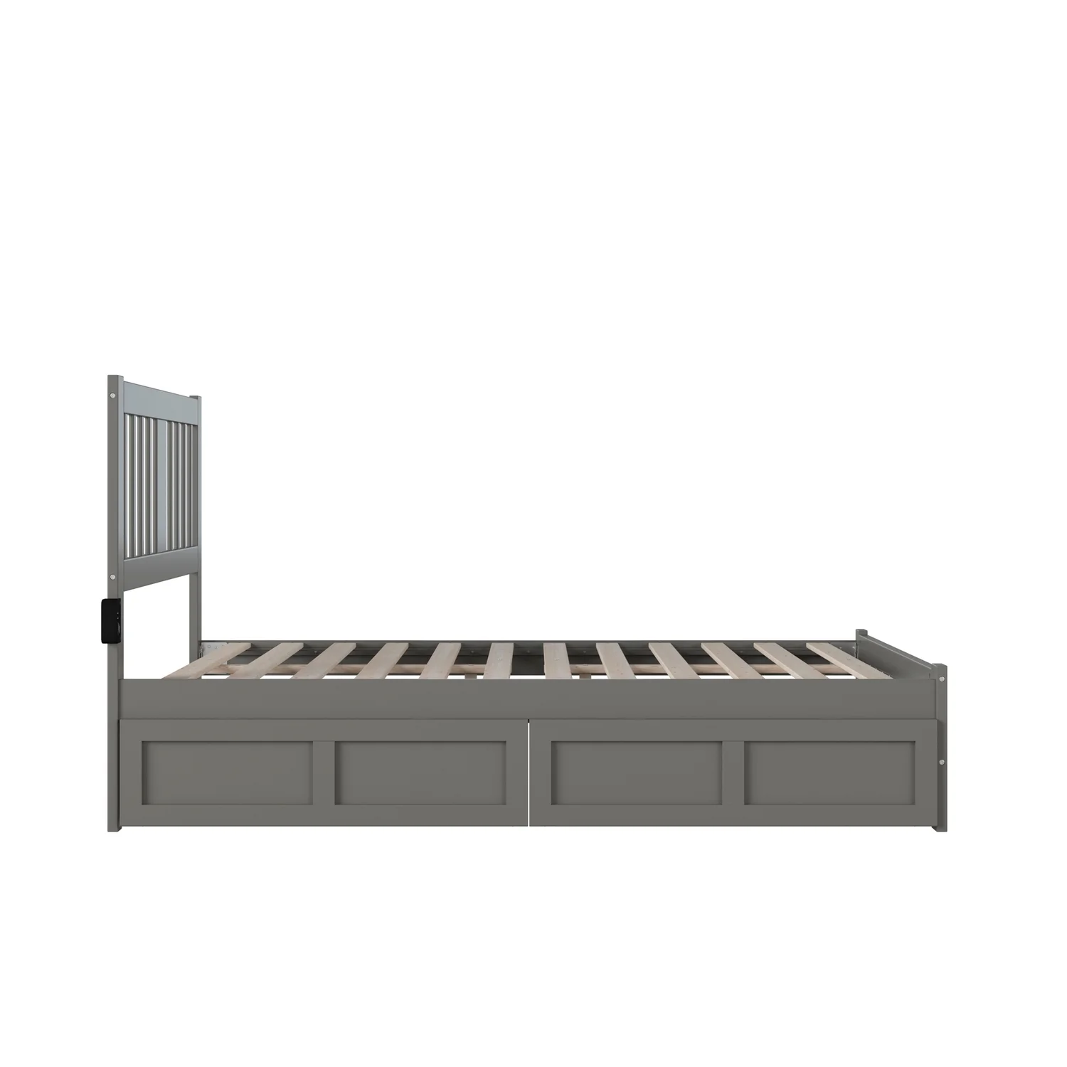 AFI Tahoe Wood Full Bed with Footboard and 2 Drawers in Gray