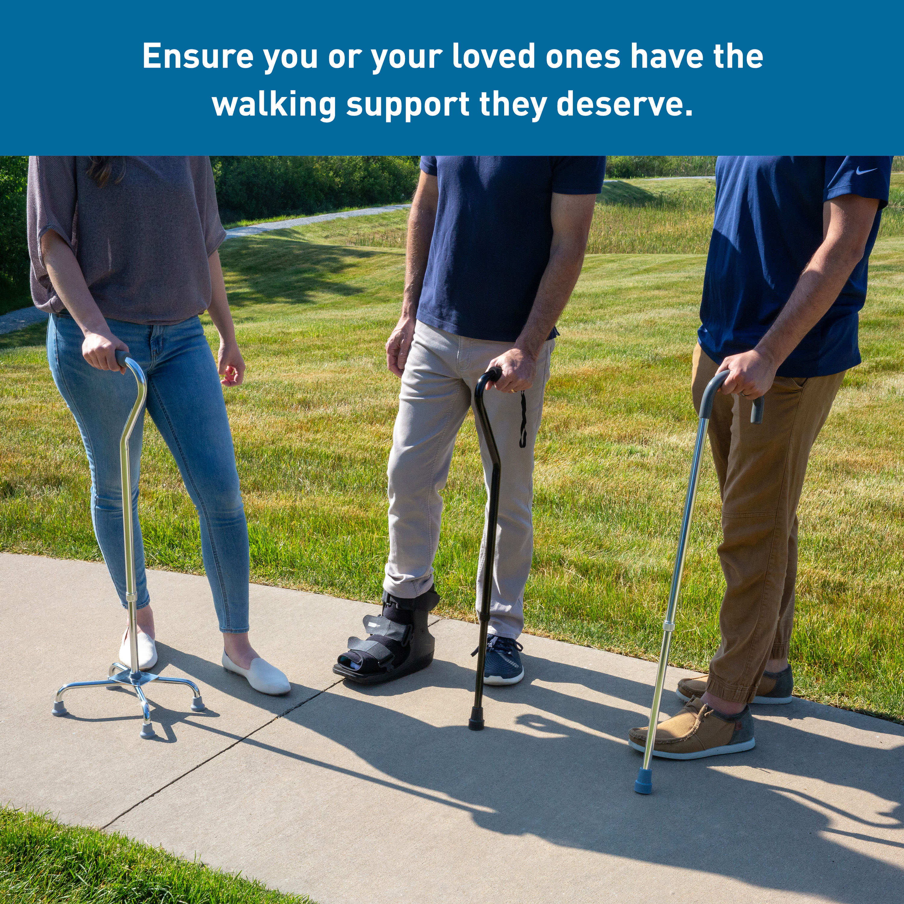 BodyMed Aluminum Adjustable Cane With Vinyl Grip Handle, Adjusts 30