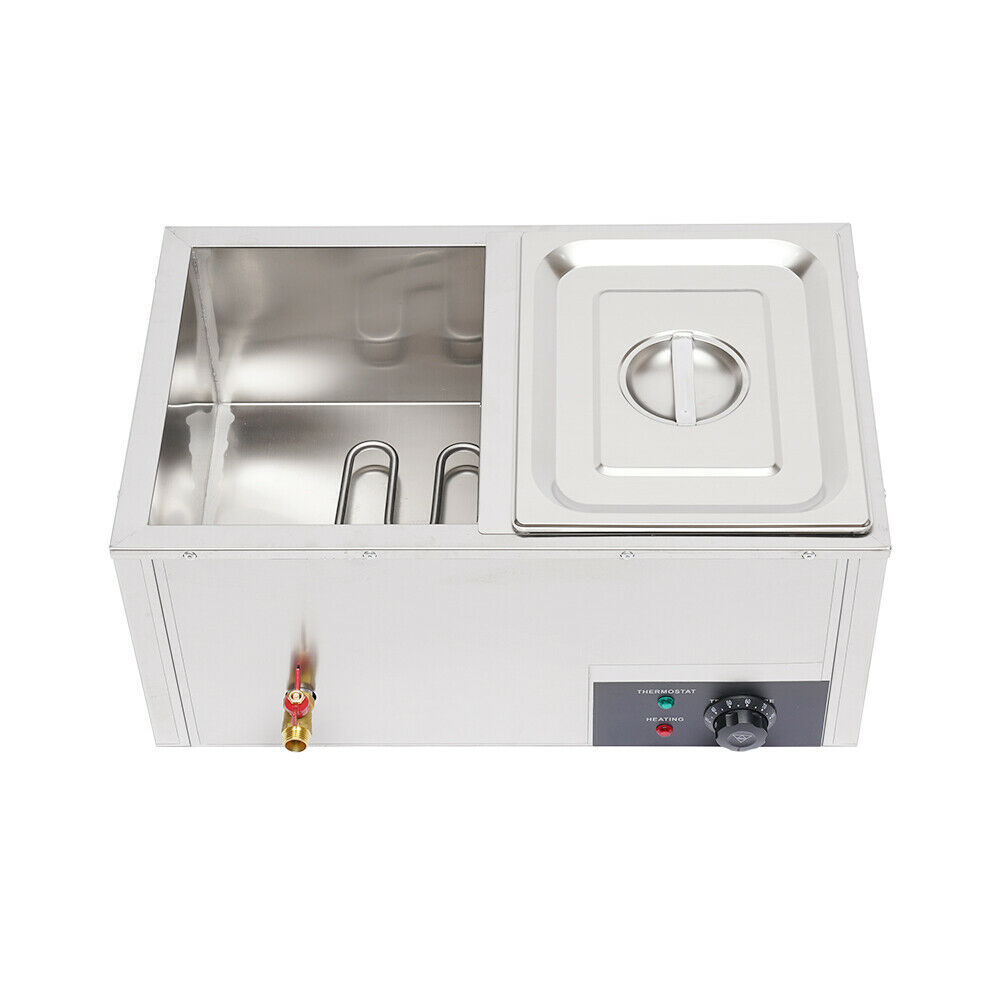 Fichiouy Food Warmer Steam Countertop Steamer Food Warming with 2 Pots & 2 Lids Food Holder 850W