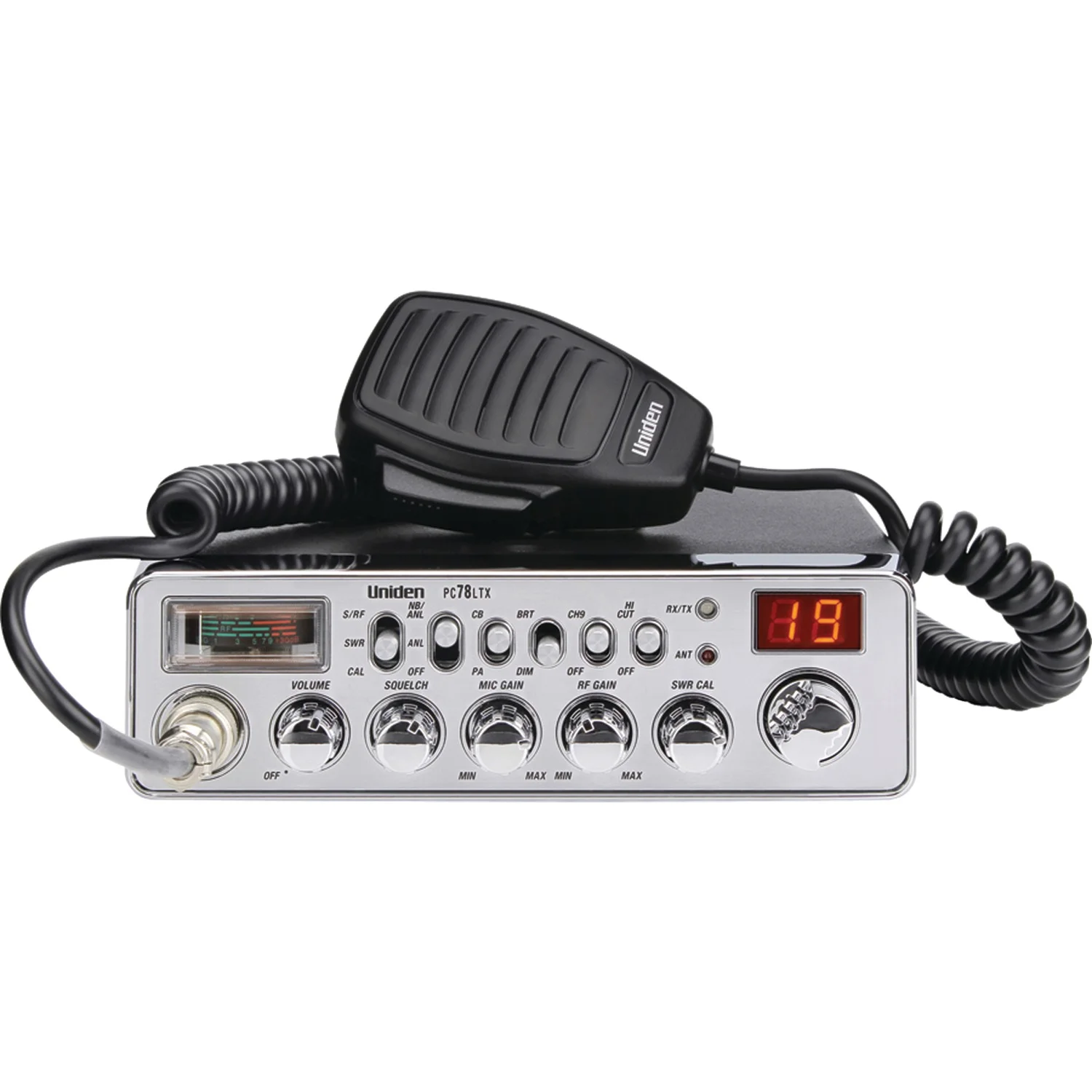 Uniden PC78LTX 40-Channel CB Radio (With SWR Meter) & BC804NC CB Accessory Noise Canceling Microphone, 843631170076