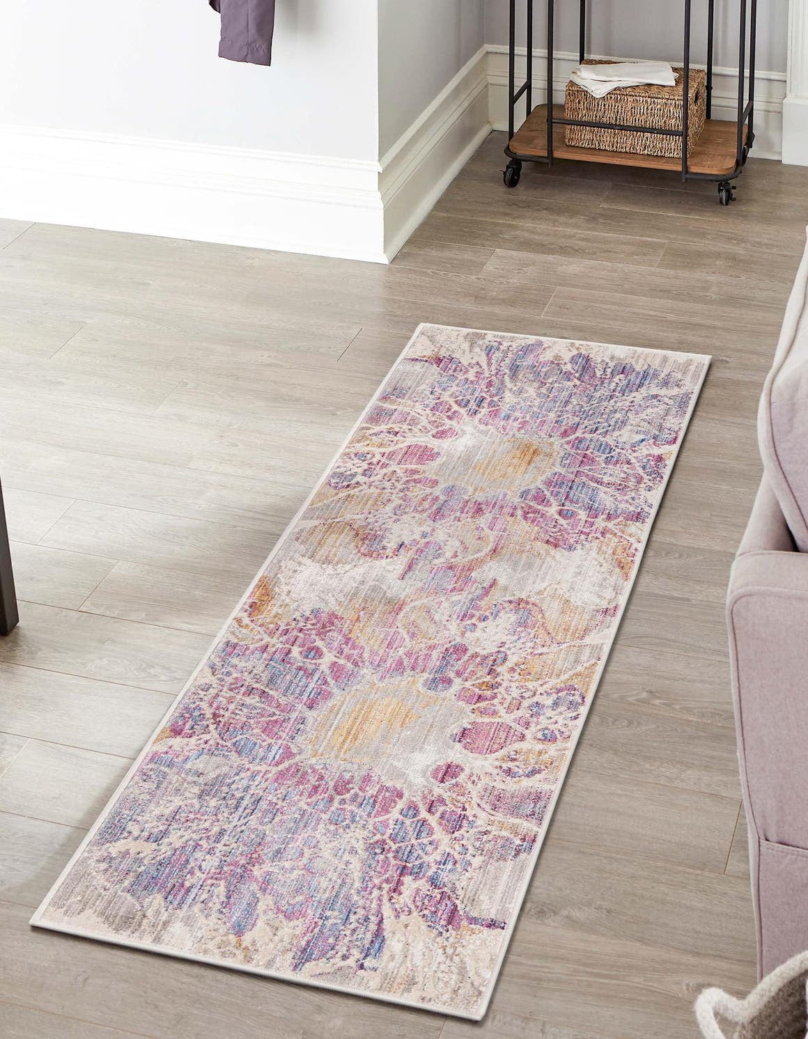 Rugs.com Deepa Collection Rug – 6 Ft Runner Multi Medium Rug Perfect For Hallways, Entryways