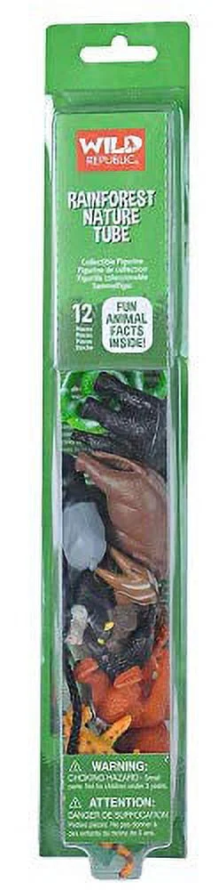 Wild Republic Rainforest Nature Tube, Jungle Party Favors, Educational Toys for Kids, 12 Pieces, Multi, 13