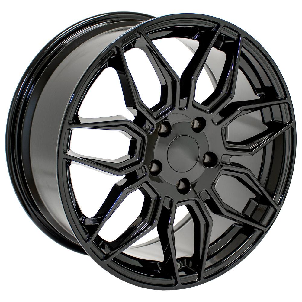 18 inch Replica Wheel Rim fits Chevrolet C7 Corvette - CV03C Black 18x8.5