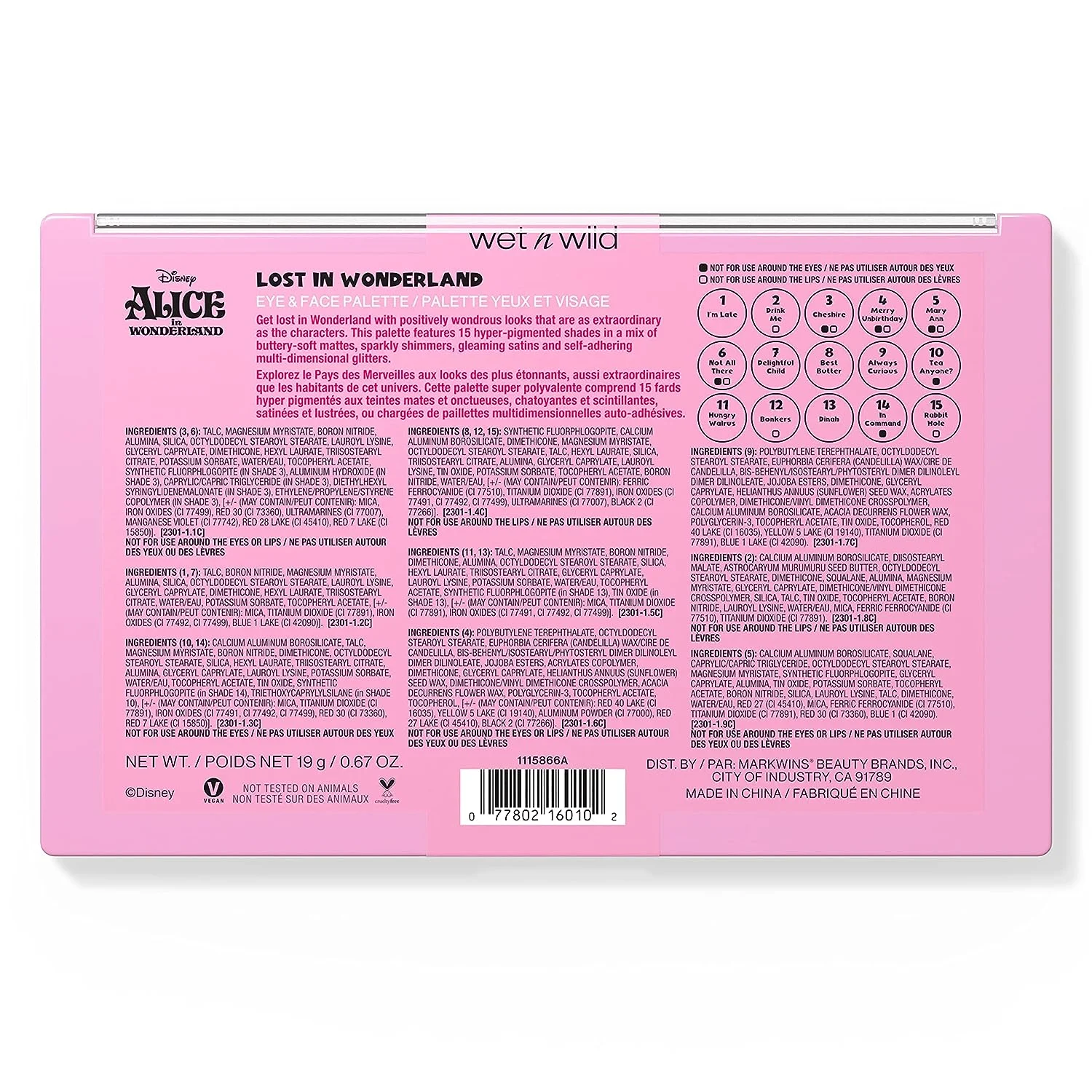 Wet N Wild Alice In Wonderland Down The Rabbit Hole Eye & Face Palette