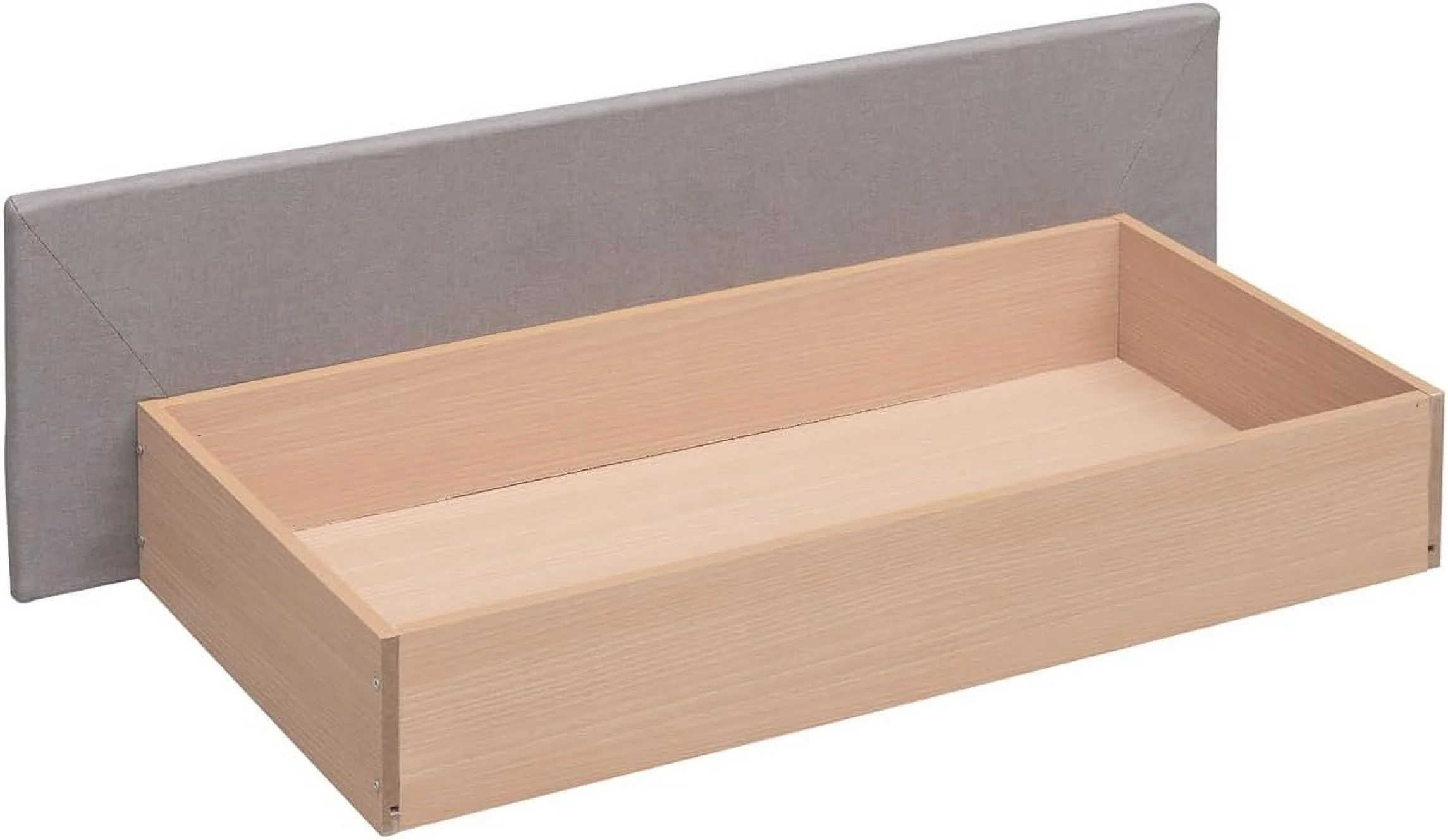 Upholstered Platform Bed with 2 Drawers and 1 Twin XL Trundle, Linen Fabric, Queen Size