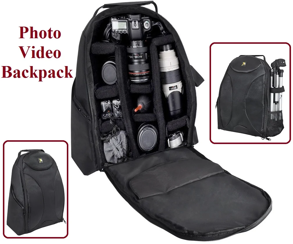 Deluxe Photo/Video Padded Backpack Camera Bag Case for Sony a6400 ILCE-6400
