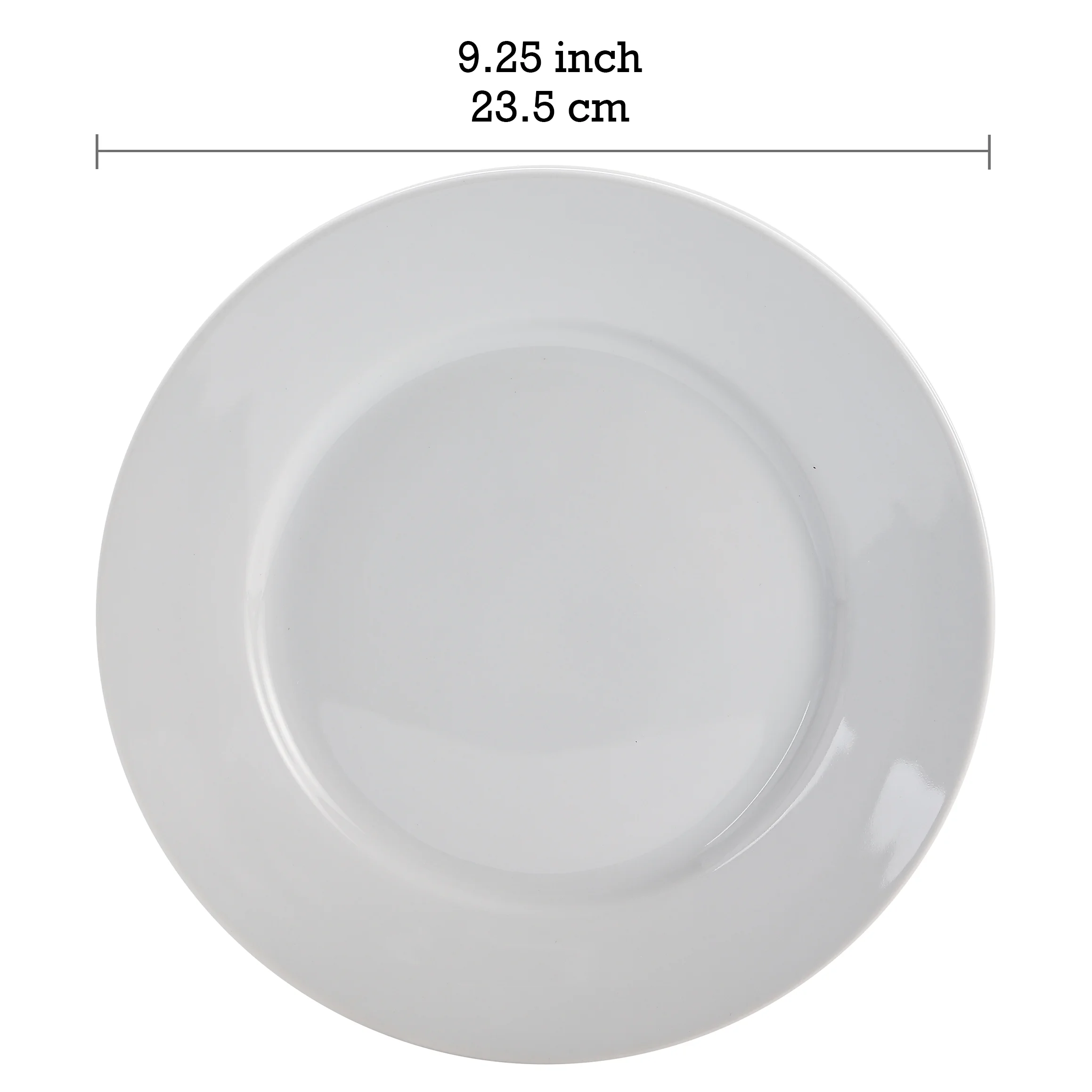 Bico White Porcelain Ceramic Salad Plates, 9.25 inch, Set of 4, for Salad, Appetizer, Microwave & Dishwasher Safe