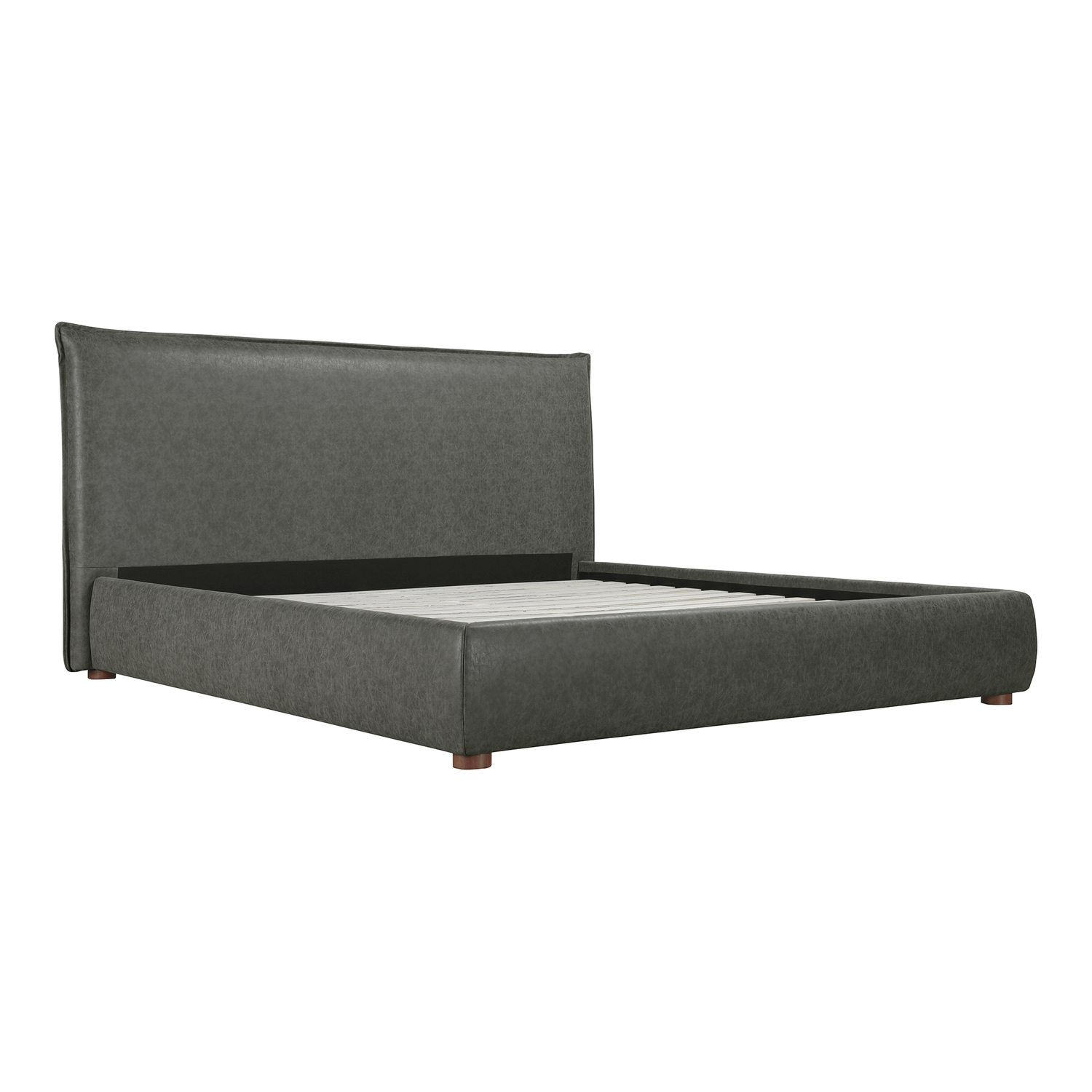 Moe's Home Collection Luzon Queen Bed Slate Vegan Leather