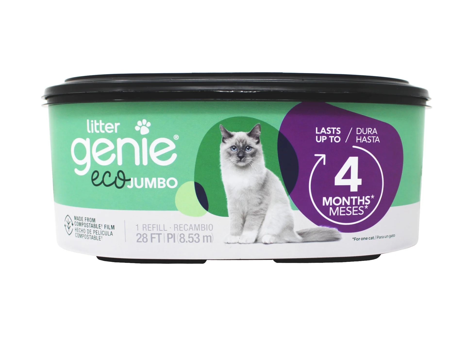 Litter Genie Jumbo Eco refill 28ft, 4 months - 3 Pack