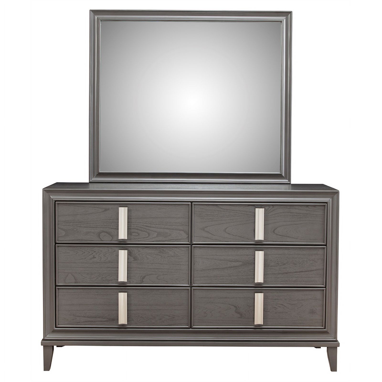 Home Square 3-Piece Set with 6 Drawer Dresser & 2 Nightstands in Dark Gray