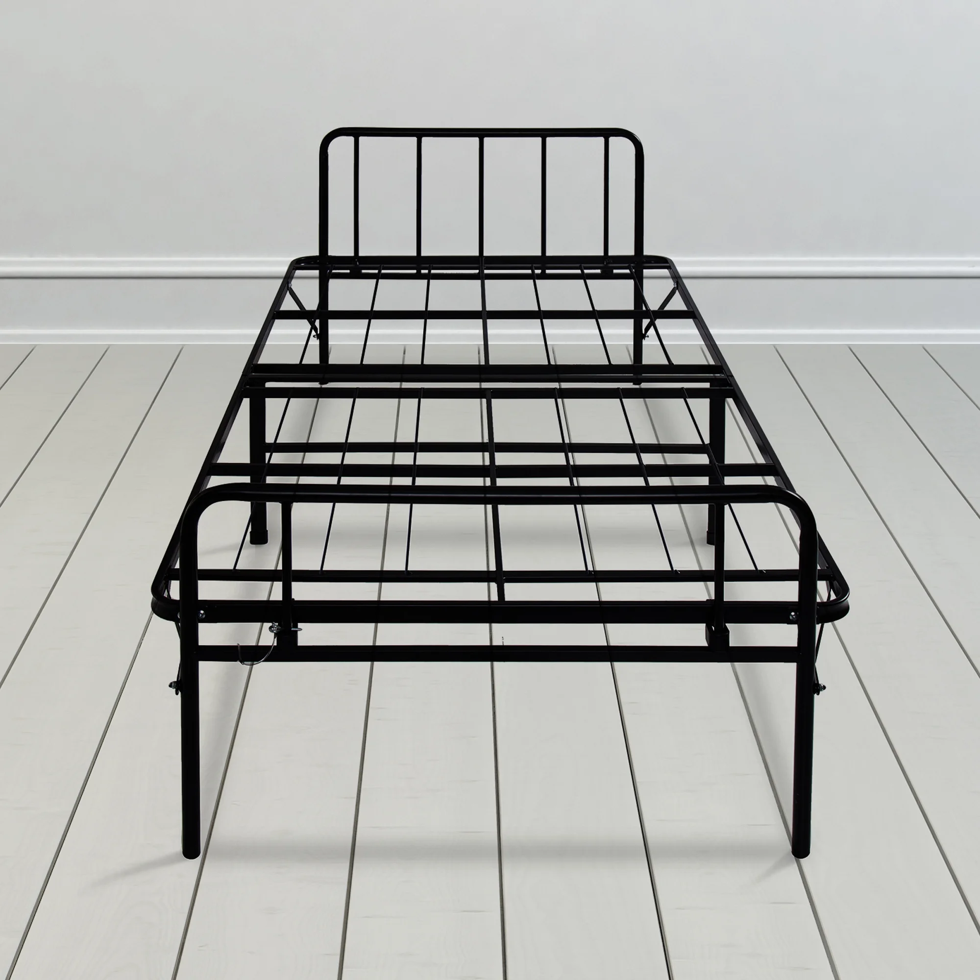 GranRest 14 inch Tall Twin Size Metal Bed Frame with Headboard & Footboard