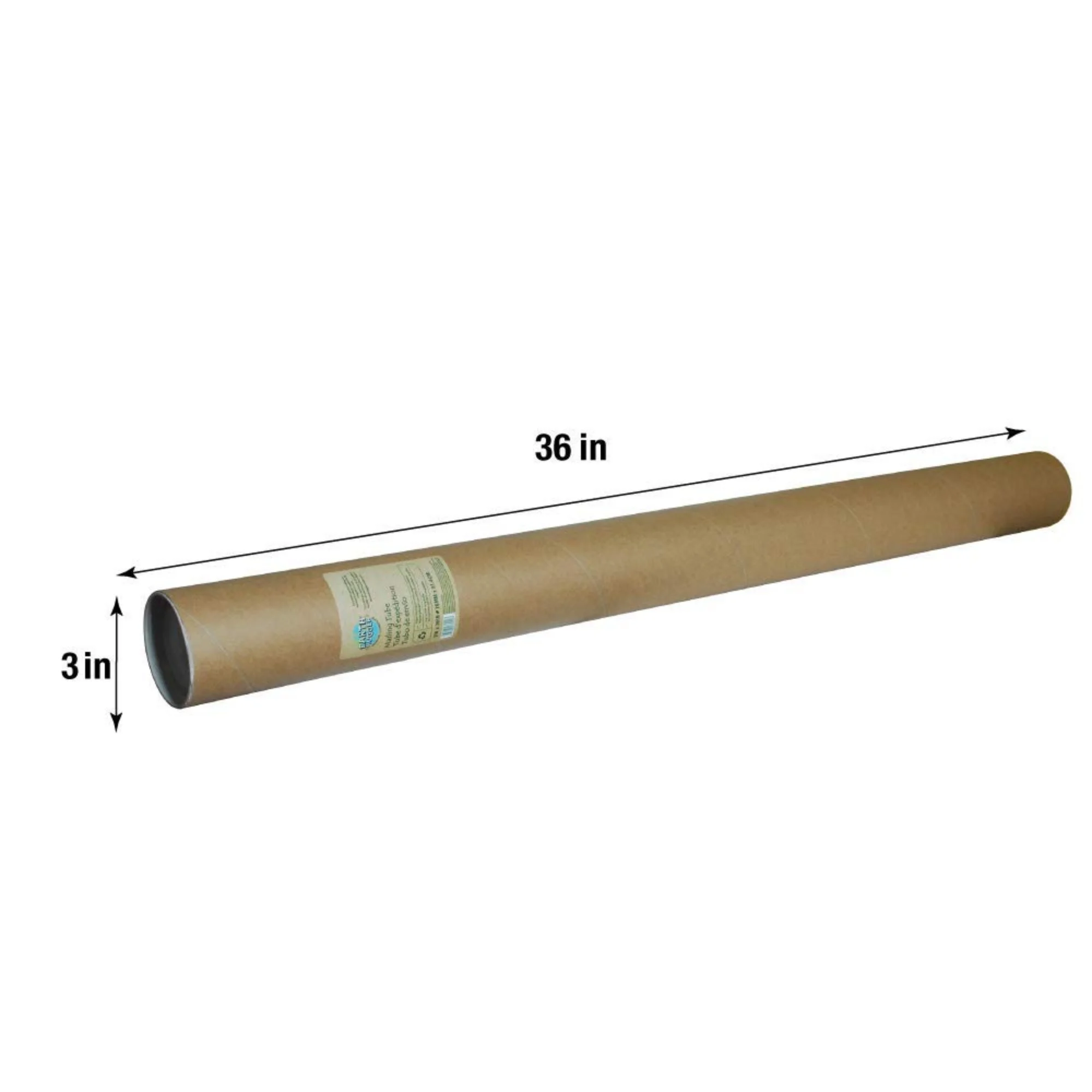 Earth Hugger 3 x 36 inch Recycled Mailing Tubes, 12 Pack