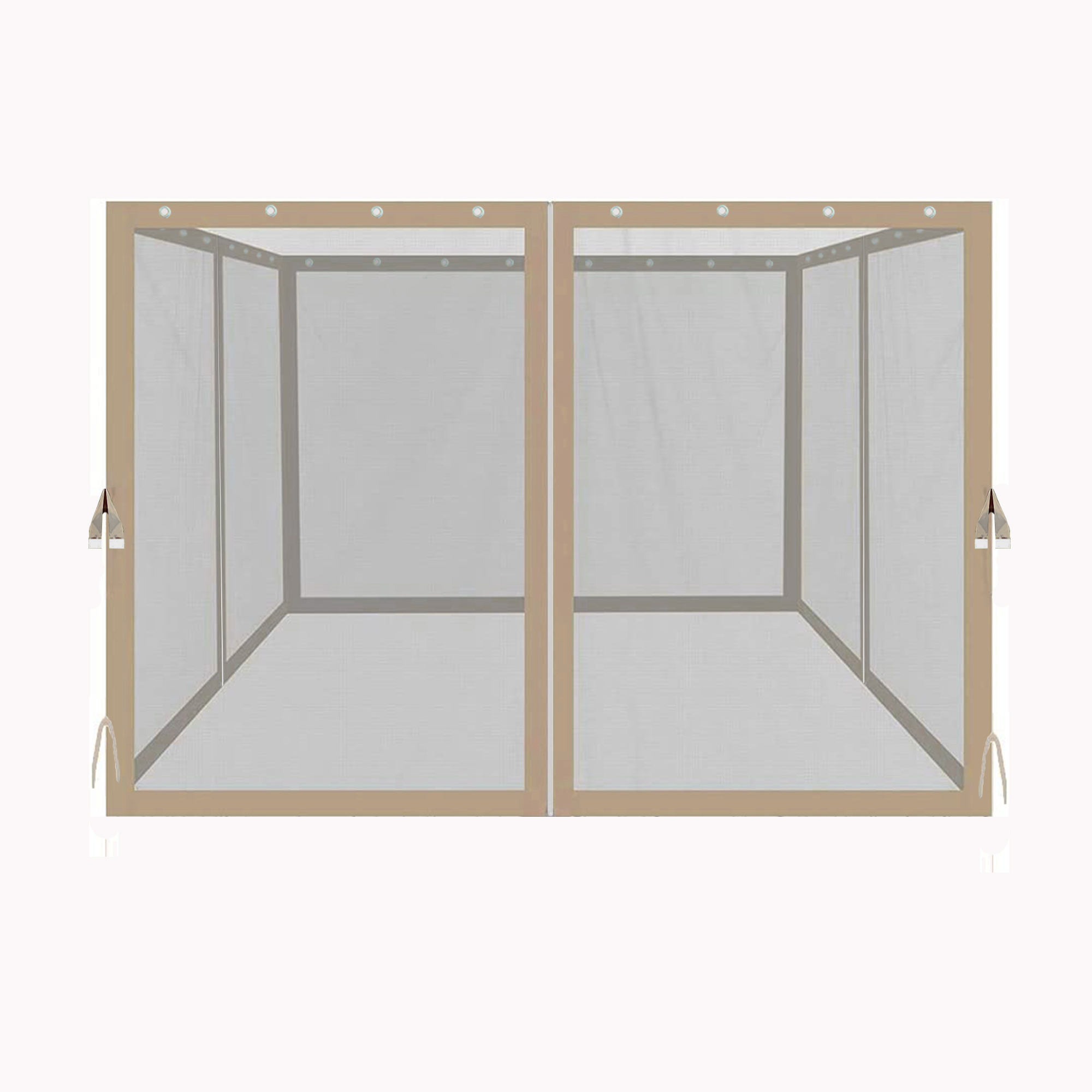 Gazebo Mosquito Netting with Zippers - 6.5 - Enhance your gazebo with convenient mesh walls and secure fixing straps!