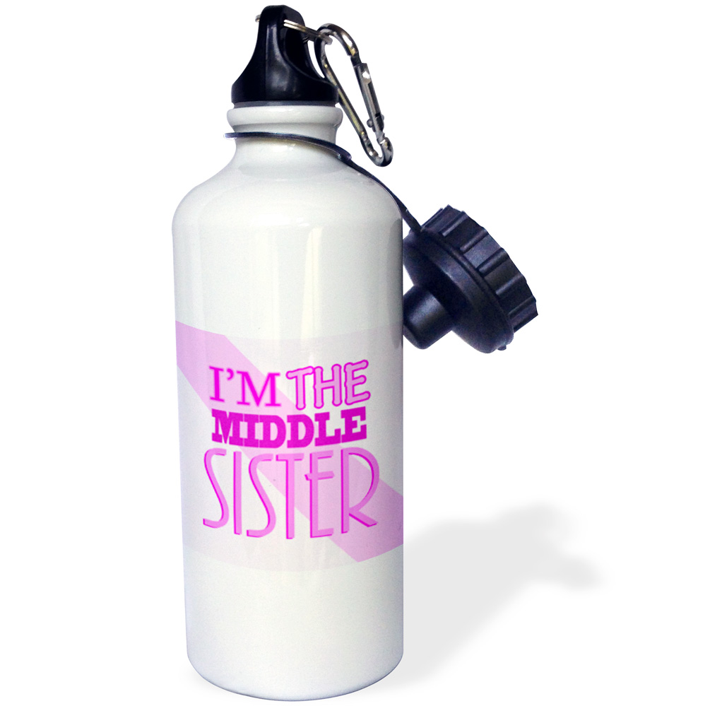 Im the Middle Sister Pink 21 oz Sports Water Bottle wb-20376-1